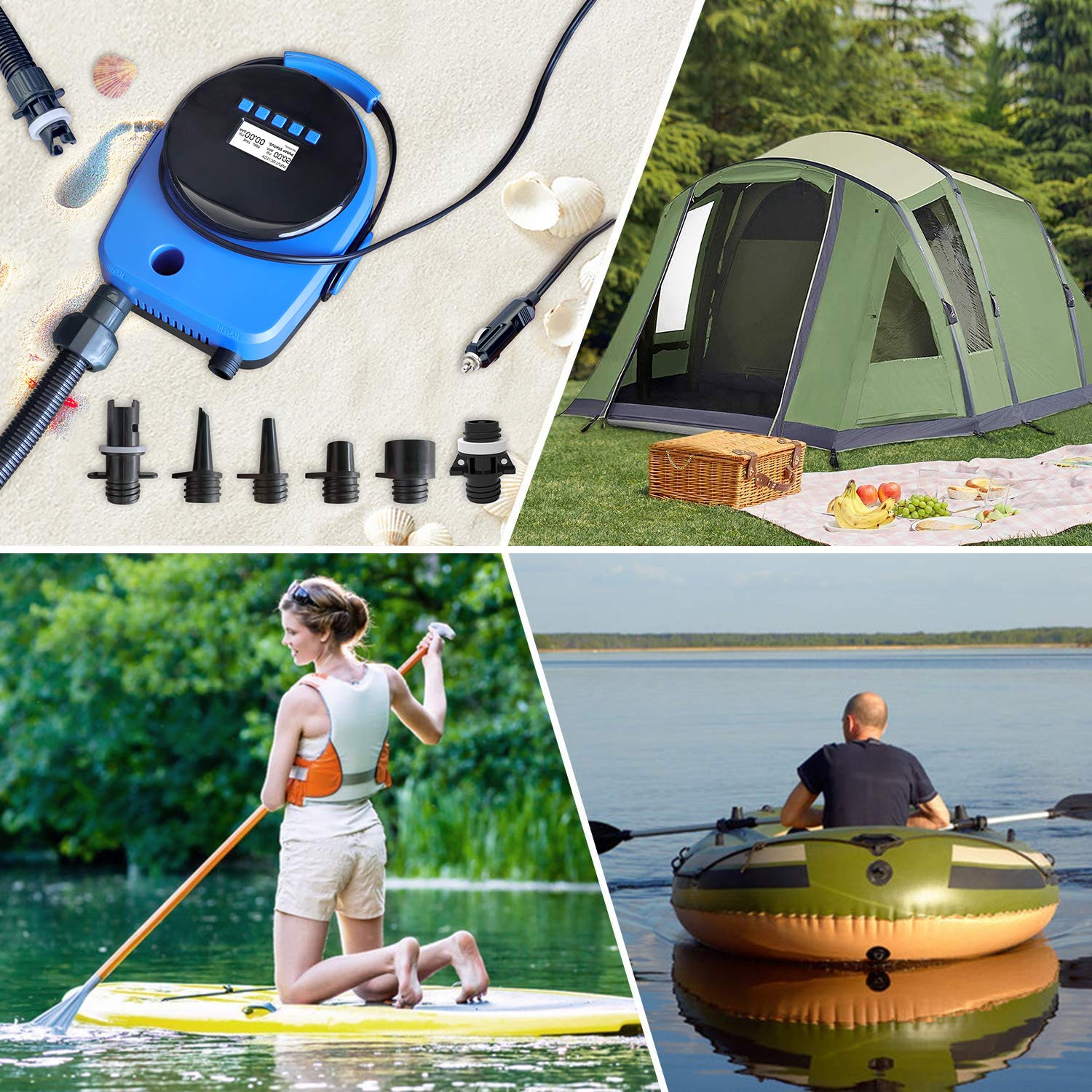 20PSI High Pressure SUP Air Pump with HD LCD Function, Dual Stage