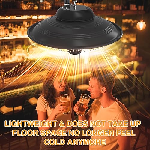 Miniatura 4 de Calentador al aire libre Calentador eléctrico colgante infrarrojo de 1500W, montado en techo, diseño impermeable, adecuado para exteriores,