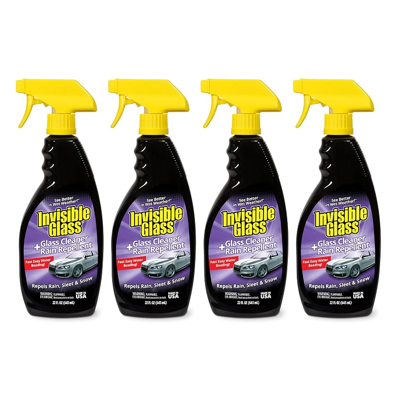 Invisible Glass limpador de vidros automotivos com repelente de chuva 651 mL 92184 pacote com 4