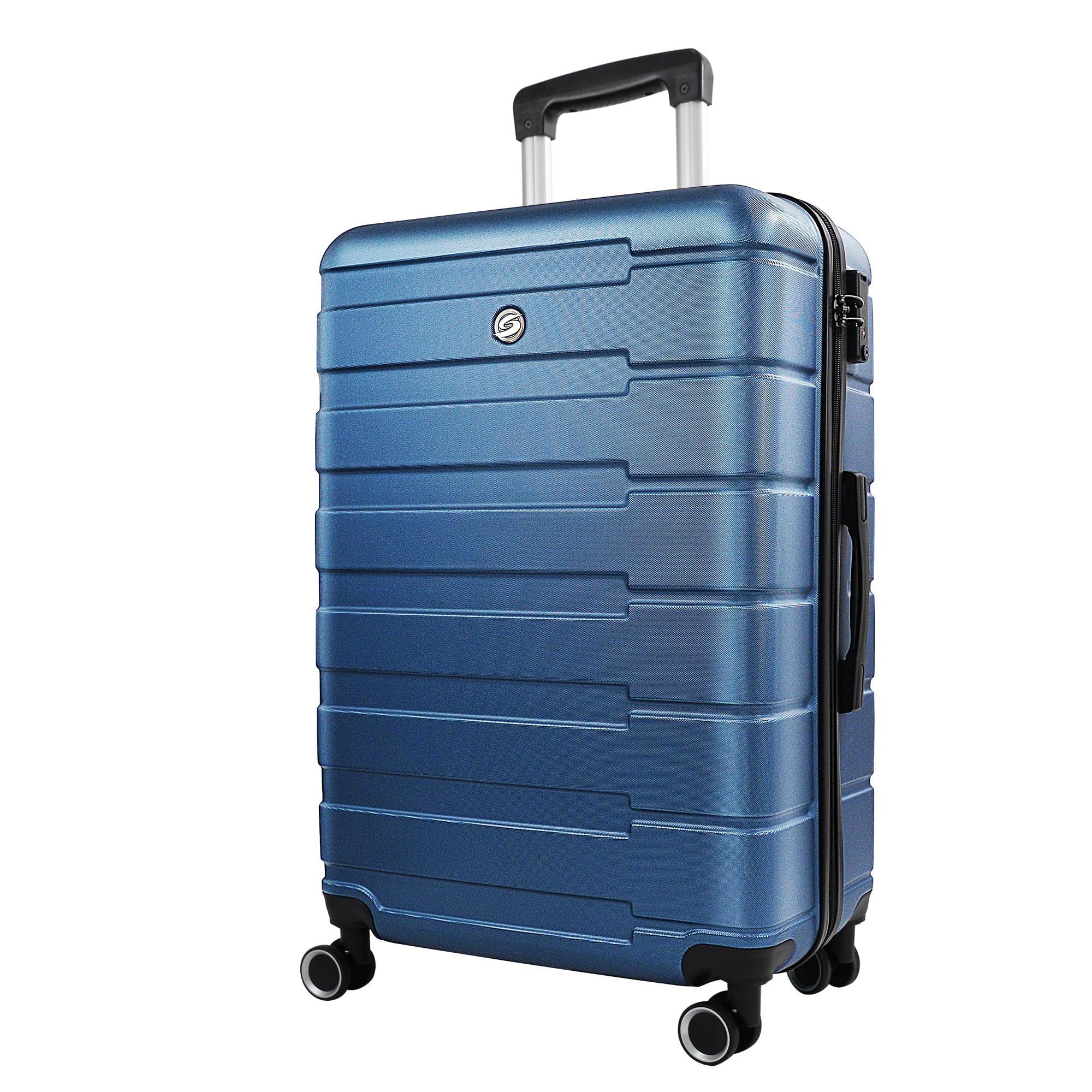 Wqzlyg 28 Inch Luggage with Spinner Wheels,Hardshell Checked Luggage 28 Inch,Lightweight Suitcase TSA Lock(Dark Blue)