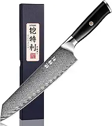 Kitory Faca Kiritsuke De Damasco, Faca Gyuto De Cozinha De Luxo Ultraafiada De 8 Polegadas, Faca De Chef Kiritsuke De Aço Damasco De 67 Camadas Com Cabo Ergonômico De Madeira Pakka, Presente Para Am