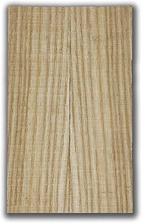 White Ash Wood Knife Scales, 3/8" x 1-1/2" x 5", Bookmatched Set of White Ash Wood Blanks, Natural Finish