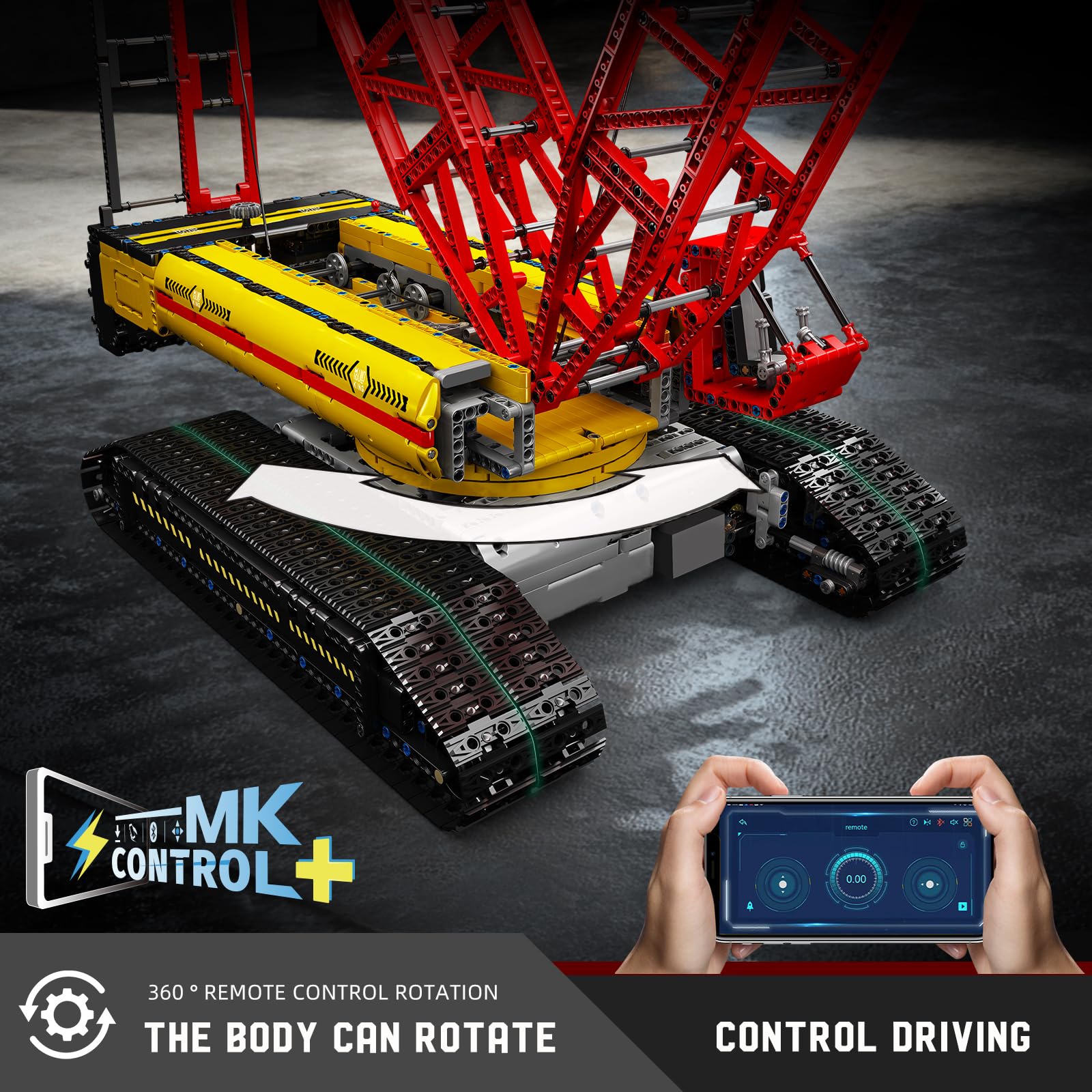 Mould King Technik Kit de blocs de construction de grue sur chenilles