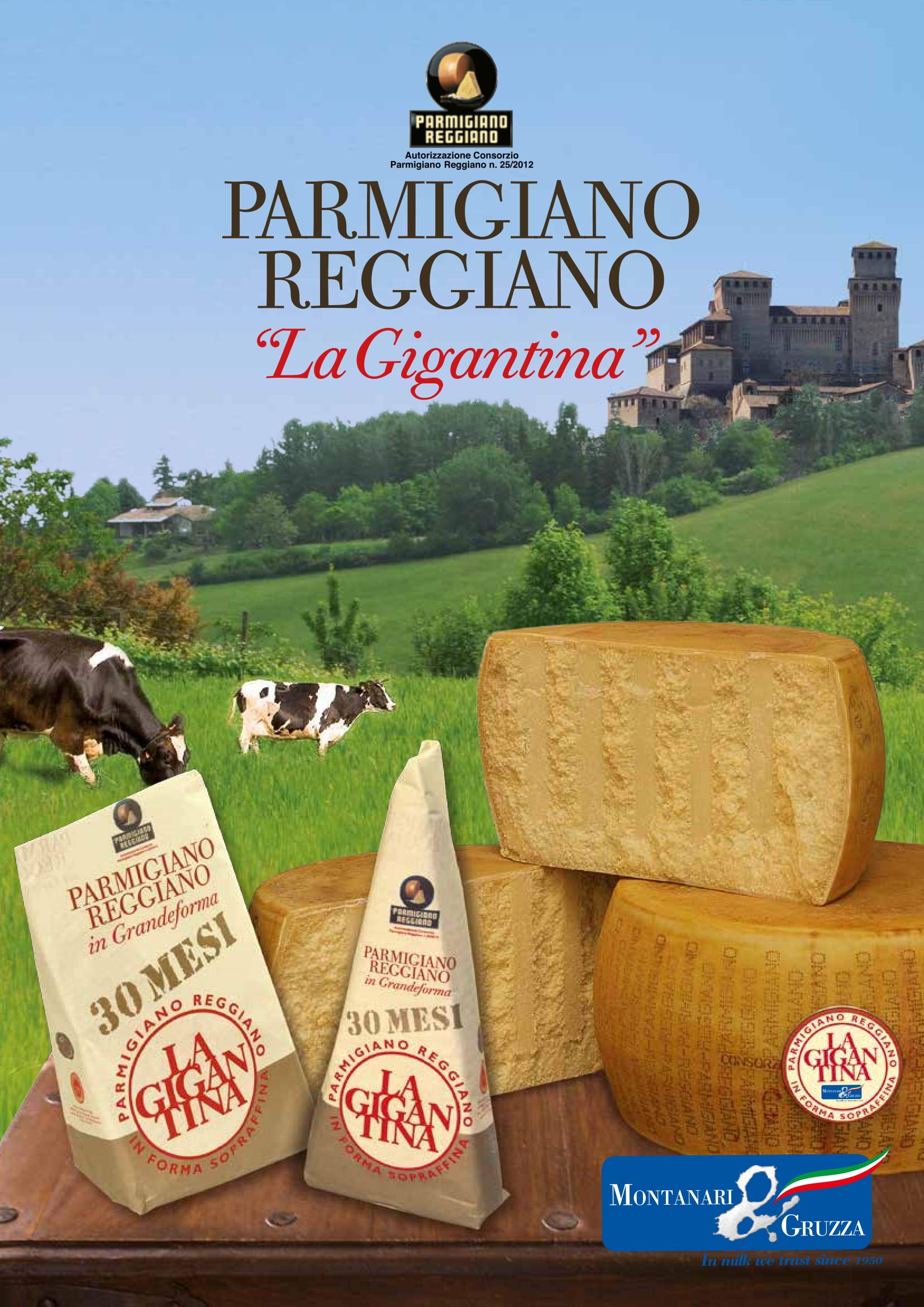 Confezione Regalo in Astuccio "De-Luxe" Parmigiano Reggiano d.o.p. LA GIGANTINA scelto extra 36 Mesi Punta da 1 Kg Sottovuoto con coltellino