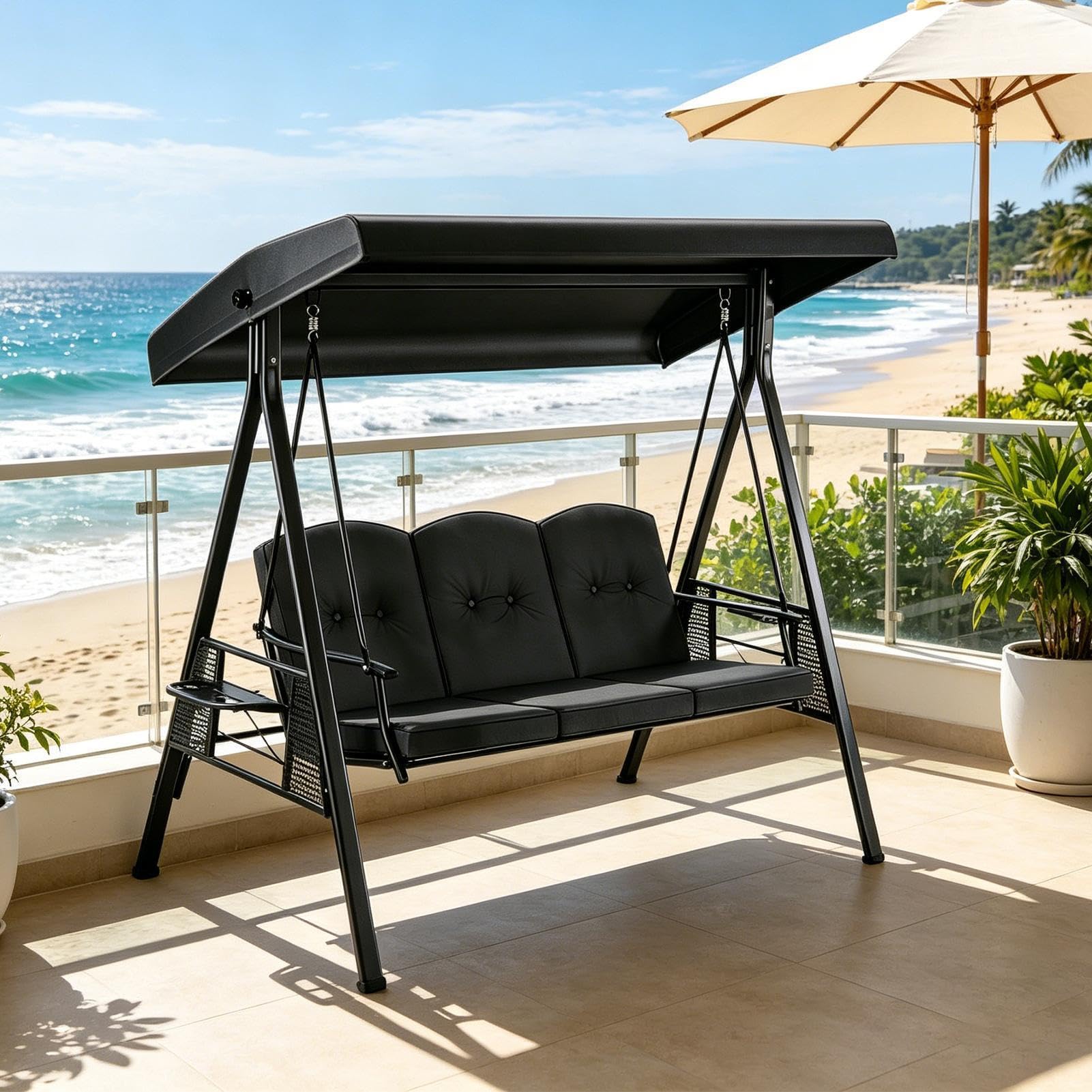 Housse De Remplacement De Toit De Balancelle Résistant au Vent, Anti-UV,