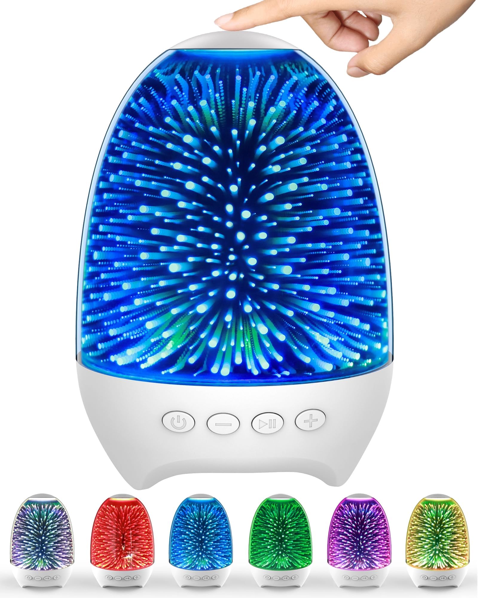 Aiscool Bedside Lamp, Touch Dimmable with Bluetooth Speaker, Night Light, Children's Colour Changing LED Nursing Light, Gift for Baby, Teenagers, Adults for Bedroom Living Room(Galaxy White)