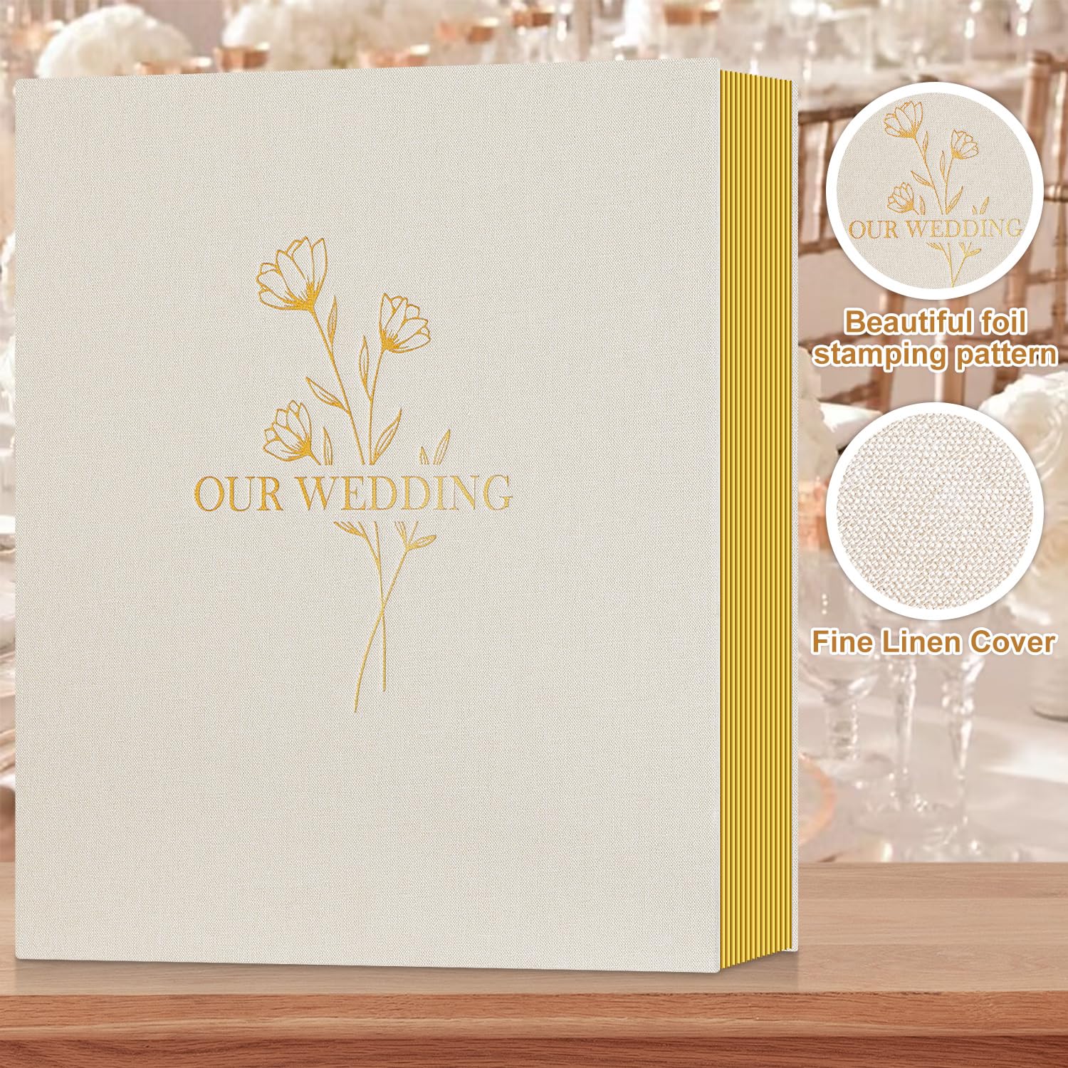 Album Fotografico Autoadesivo 28x27 CM in Lino Album Portafoto Personalizzabile Scrapbook Photo Album Fotolibro Ricordi Nascita Matrimonio Travel Journal Guest Book, 40 Pagine Rosa