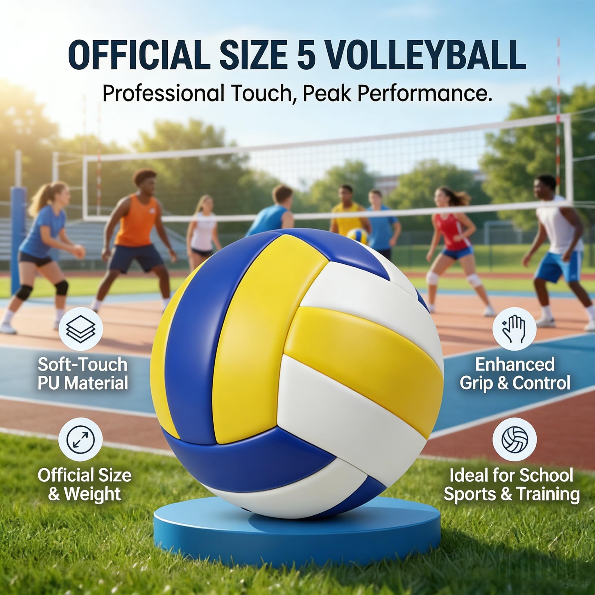 Pelota Voleibol Voleibol, Volleyball, Tacto Suave Voleibol De Playa, Viene con Bomba, Aguja De Aire Y Bolsa De Red.