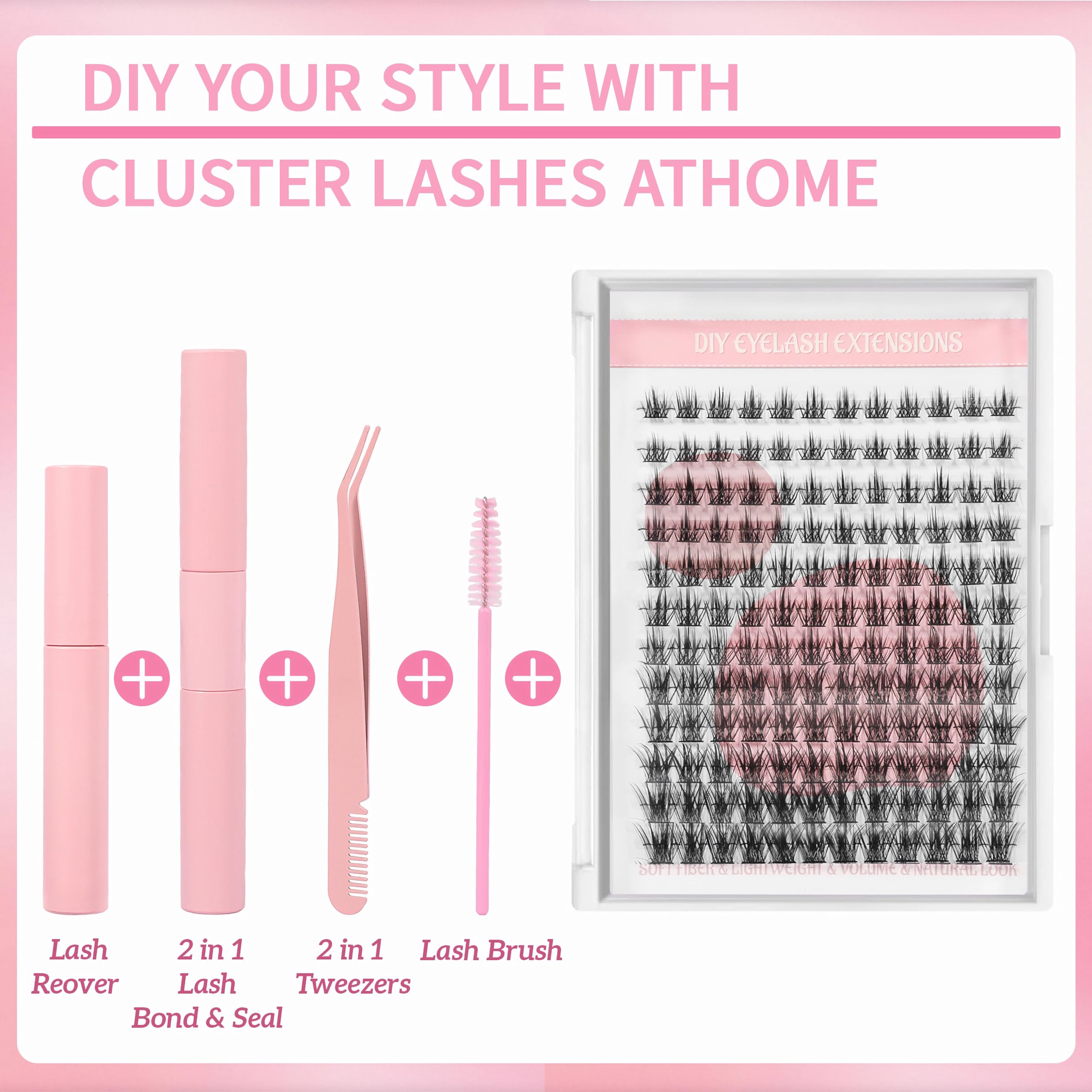 144 Pcs Falsche Wimpern Set, Wimpernverlängerung wiederverwendbar, Mischlängen 8-16 mm, mit 2 in 1 Kleber & Versiegler, Entferner, Pinzette, Pinsel, DIY für Zuhause, geeignet für Anfänger