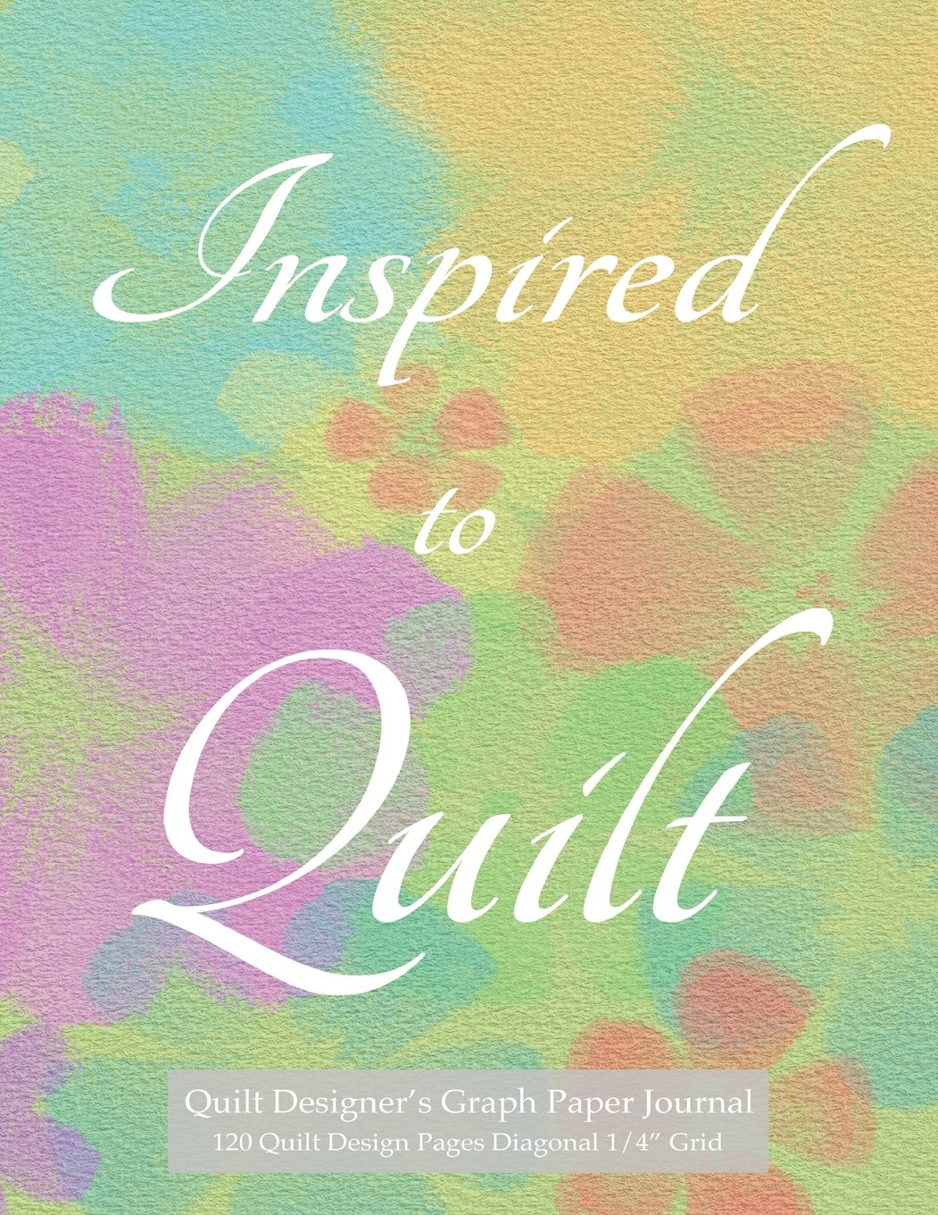 Quilt Designer's Graph Paper Journal 120 Quilt Design Pages 1/4" Diagonal Grid: Diagonal grid graph paper notebook, 4 squares to an inch, with pastel green floral cover for quilt block designs