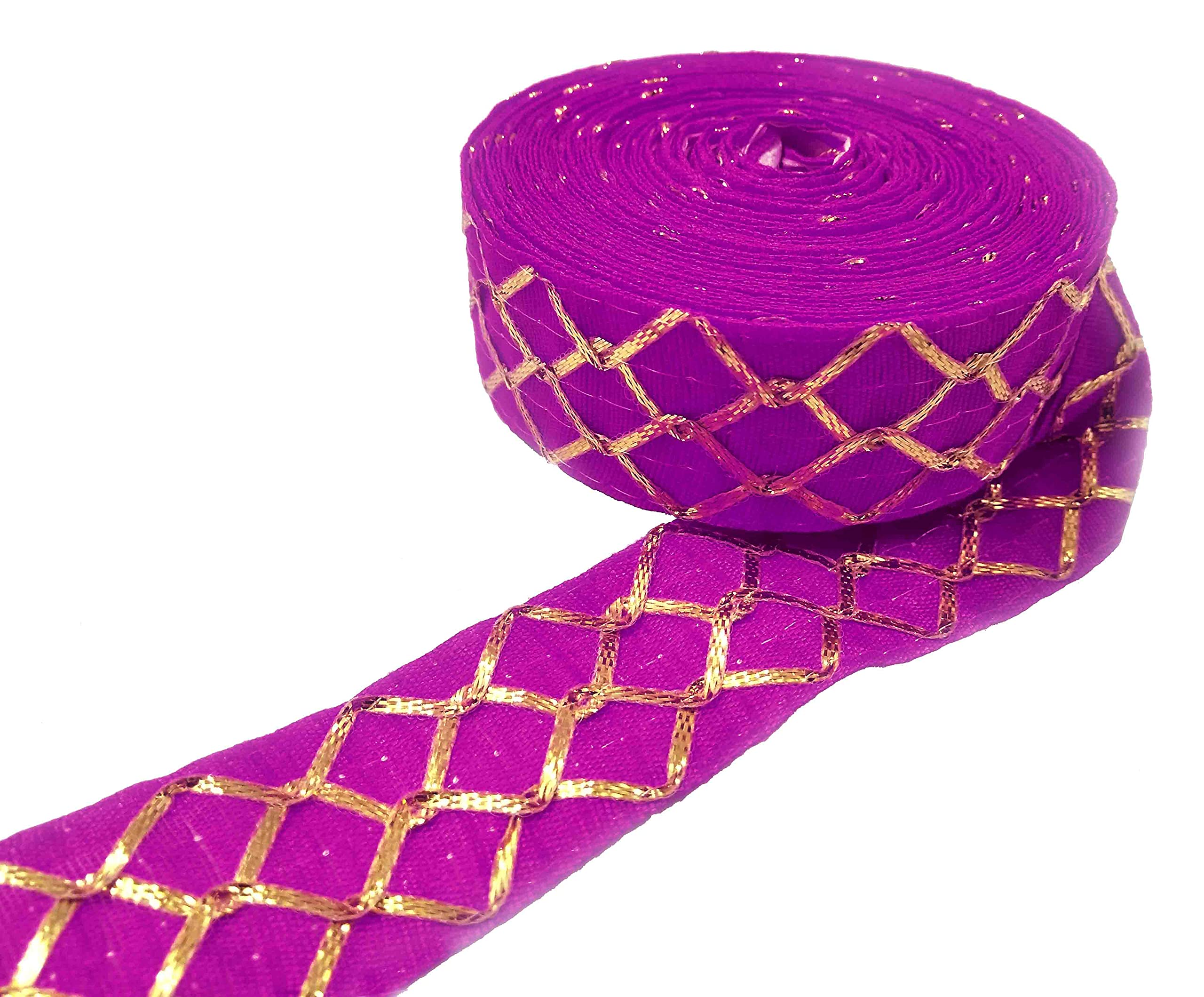 Mezin Gota Patti Box Lace Border for Bridal Dresses, Suits, Sarees, Falls, Lehengas, Decoration and Trim Designing Embellishment Crafts (28mmX 9 Mtr) (Magenta) (B09B3JKXWF) Amazon Price History, Amazon Price Tracker