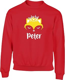 Hippowarehouse Personalised Fox Baby boy Name Kids Children's Unisex Jumper Sweatshirt Pullover