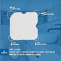 Vista 6 de Kit de reparación de lechada de azulejos CESTA – Tubo de exprimir, secado rápido, pintura de lechada impermeable para restaurar y renovar líneas