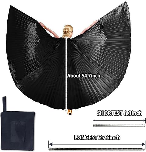 Miniatura 3 de MUNAFIE Alas de Isis para danza del vientre con palos para adultos, disfraz de danza del vientre, alas de ángel para Halloween, carnaval