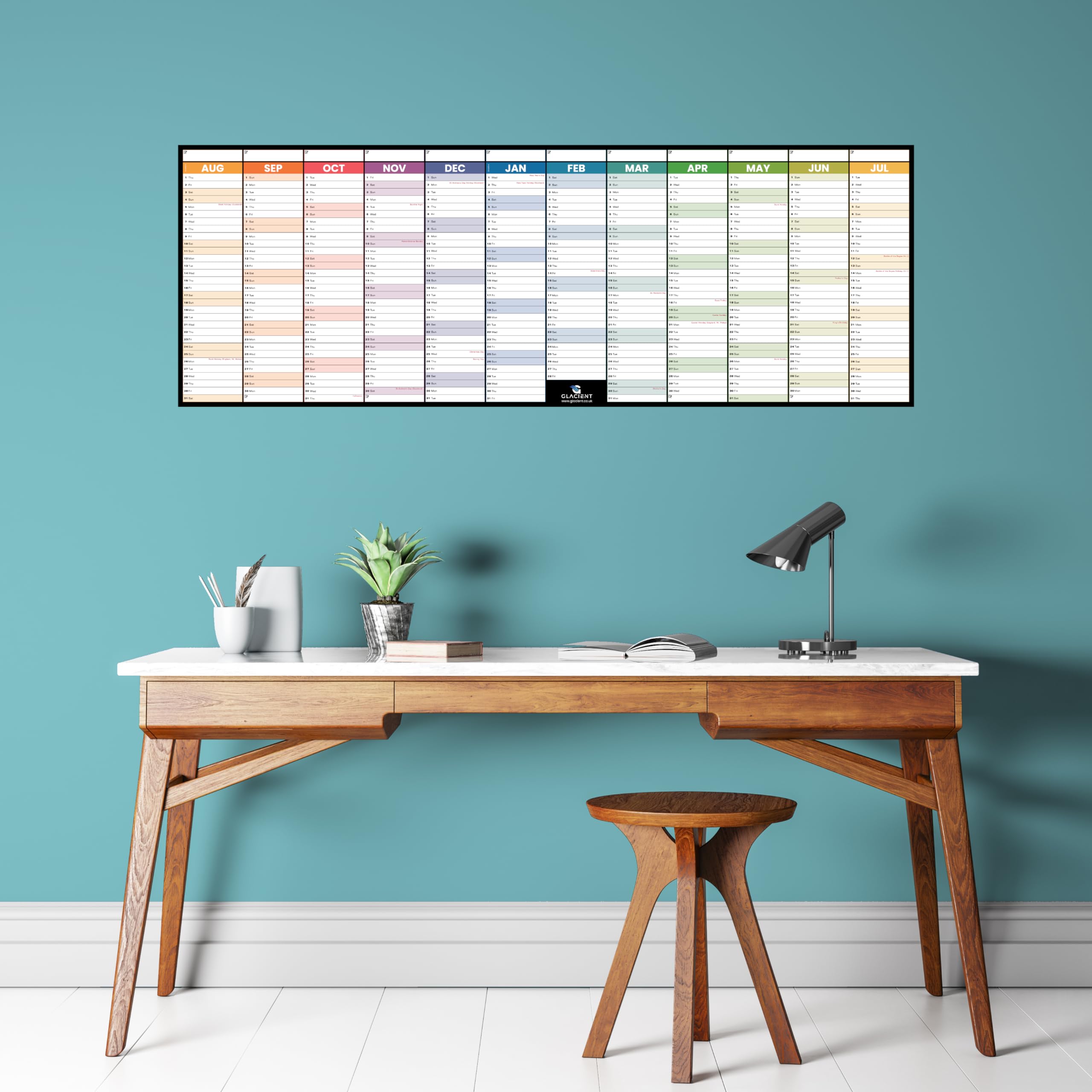 Academic Wall Planner 2025/2026 – A1 Dry Erase Mid Year Wall Planner 2025-2026 - 12 Month Office, University, School, Teacher Calendar 25/26 – Folded Boxes Edition - View #7
