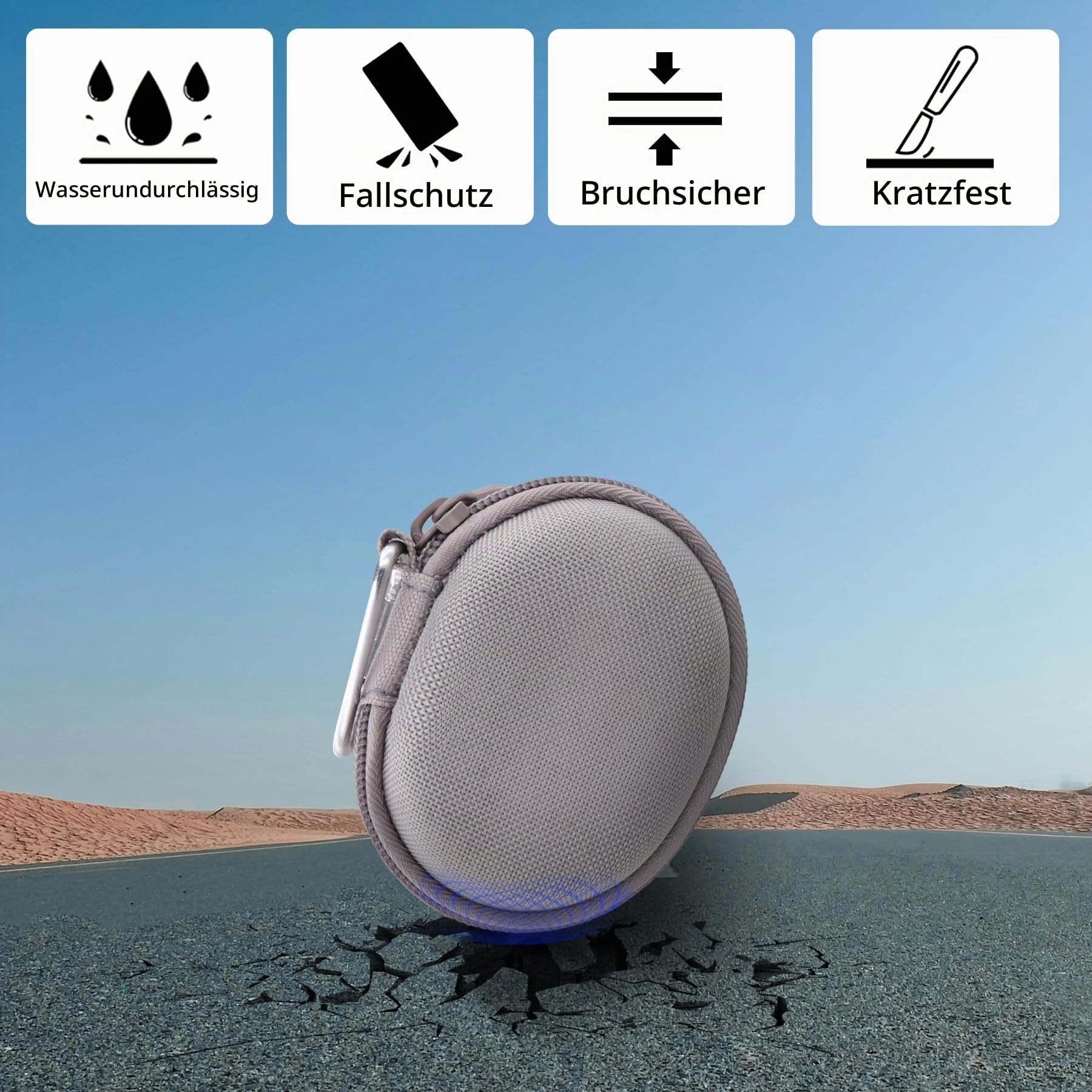 Aenllosi für SHOKZ OpenDots ONE Open-Ear-Kopfhörer, Hartschalen-Reiseetui zum Schutz, Clip-On-Ohrhörer-Abdeckung für kabellose Bluetooth-Ohrhörer, Grau (nur Etui)