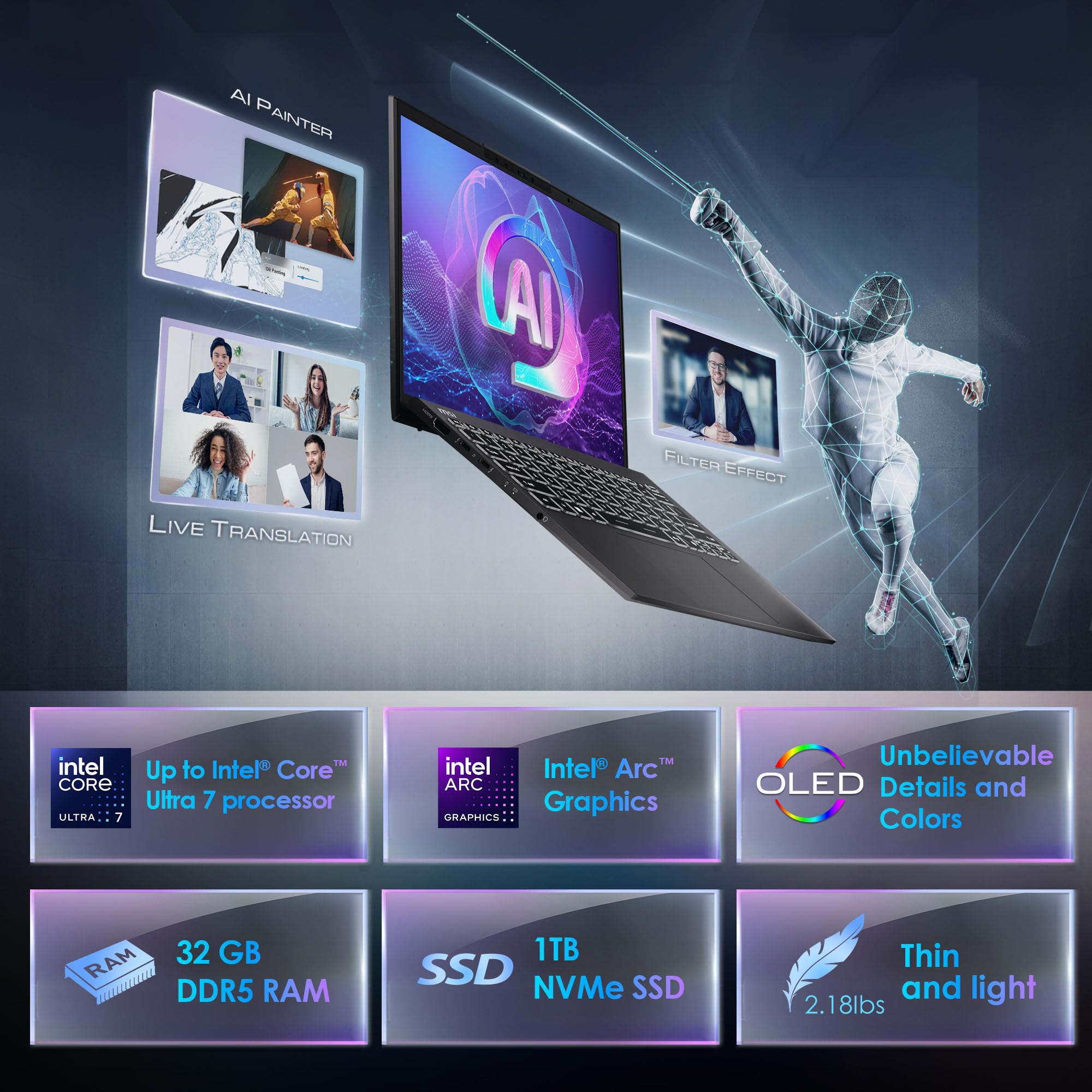 Amazon.com: msi Prestige 13 AI+ Evo (2024) 13.3” 2.8K OLED