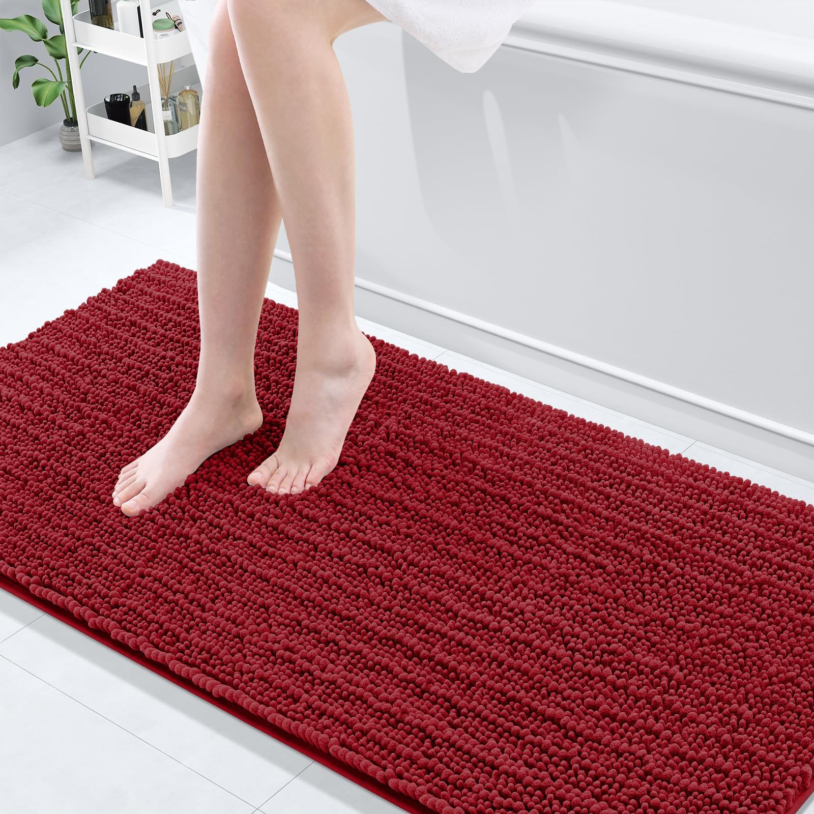 Arotive Luxury Chenille Bathroom Rug Mat, Extra Soft Thick Absorbent Shaggy Bath Rugs, Non-Slip Machine Wash Dry, Plush Bath Mats for Bathroom, Shower