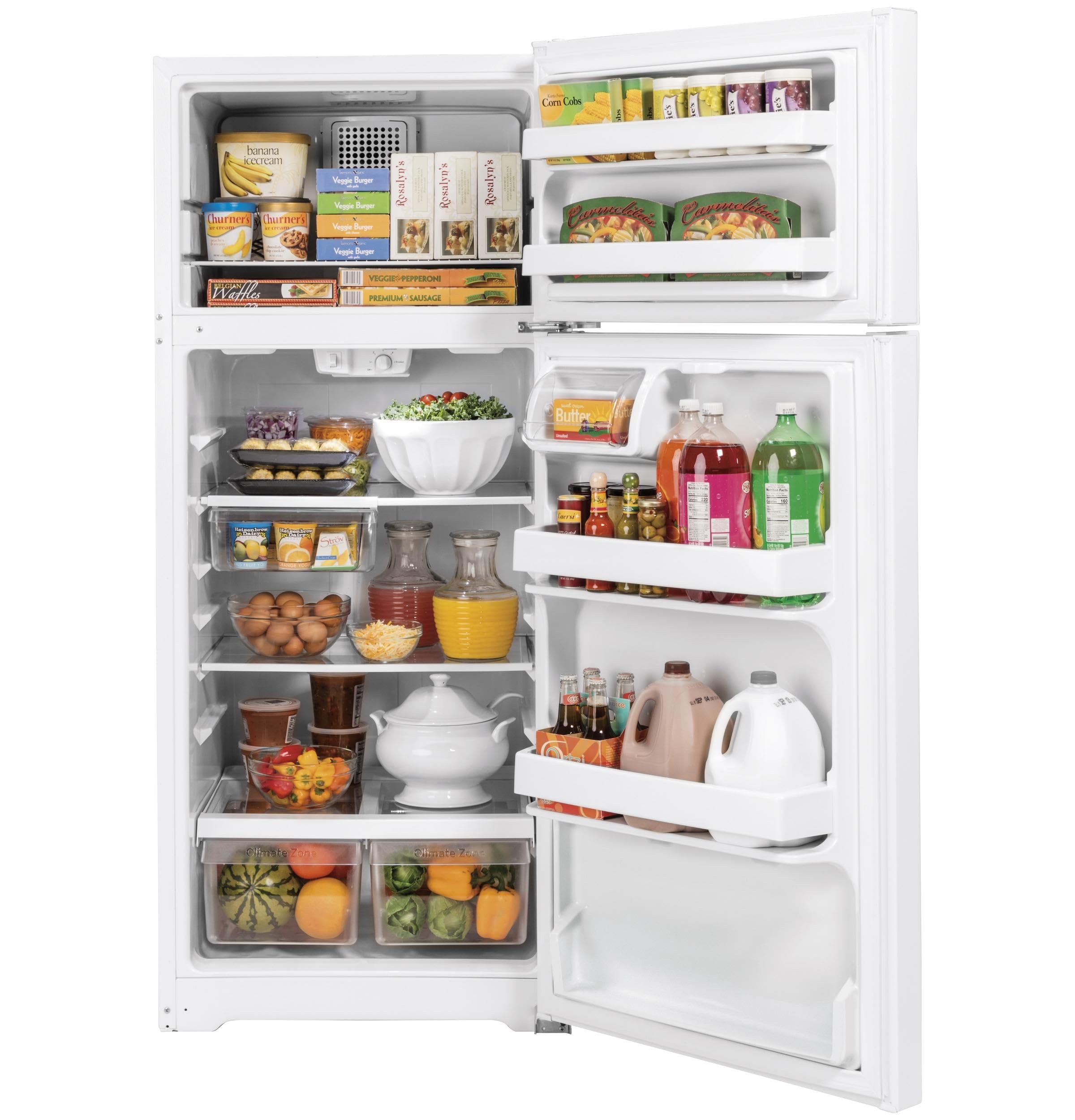 GE® 16.6 Cu. Ft. Top-Freezer Refrigerator on Fridge.com - View 2