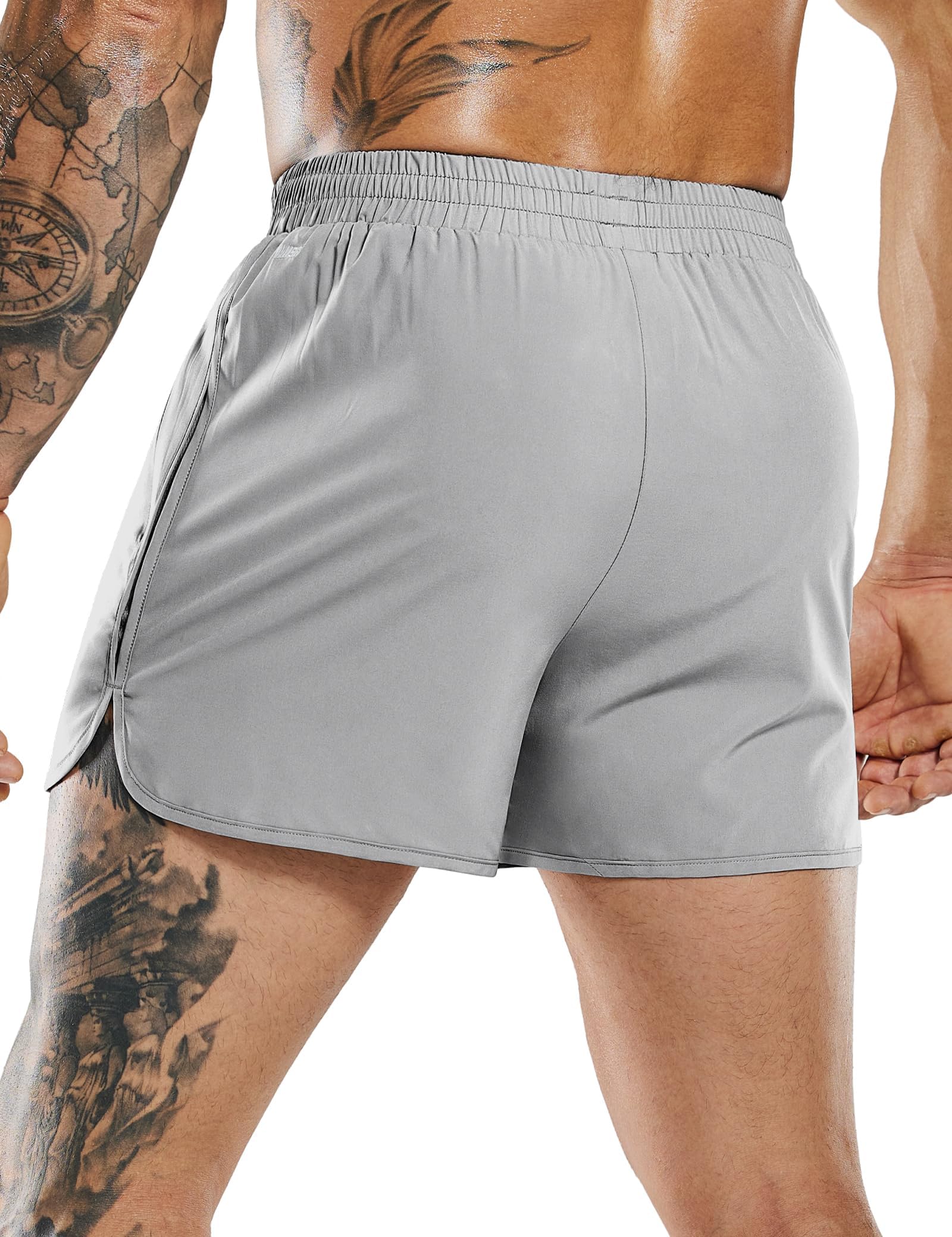 MIER Pantalones Cortos para Hombre de 3 Pulgadas, de Secado rápido, Ligeros, Resistentes al Agua, para Entrenamiento atlético, con Forro