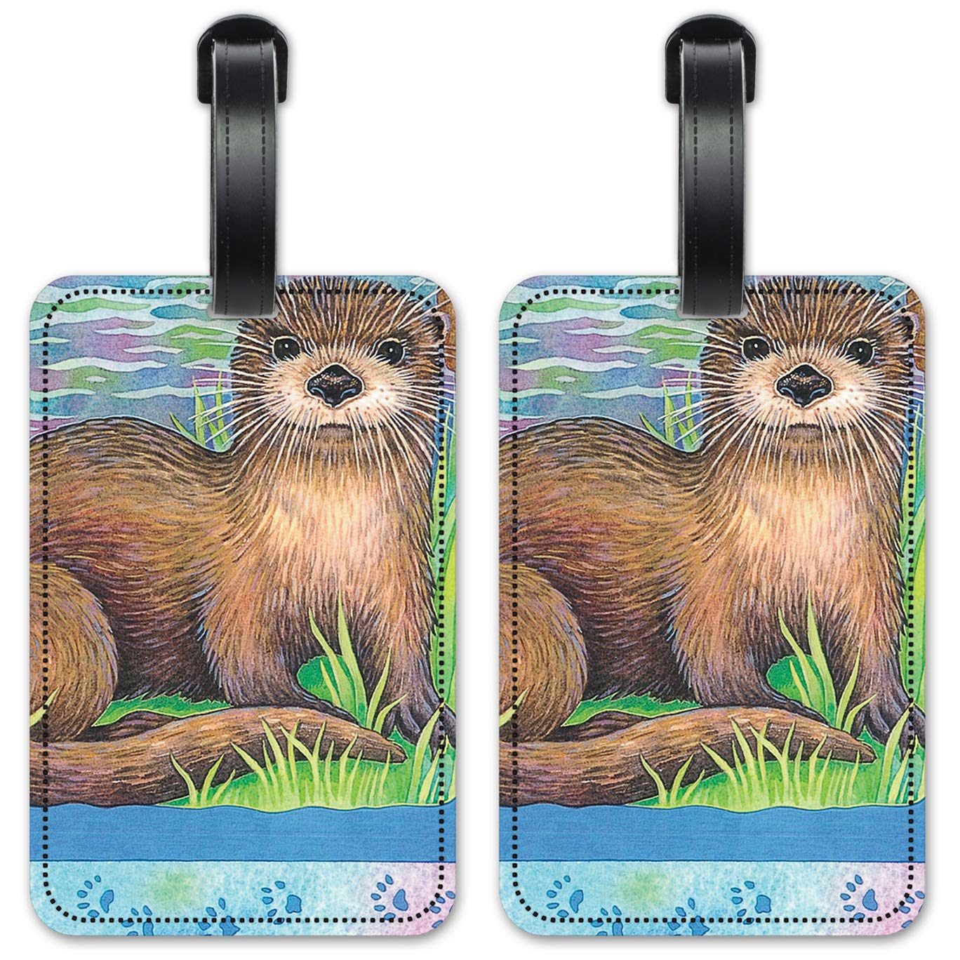 River Otter - Luggage ID Tags - Suitcase Identification Cards - Set of 2