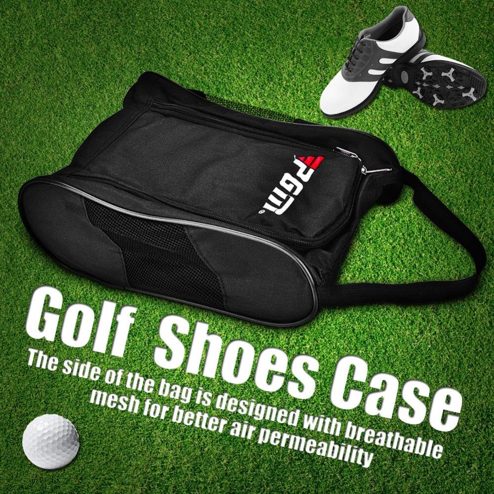 Bolsa para Zapatos de Golf, Transpirable Portátil Bolsa de Zapatos Deportivos Bolsa de Almacenamiento (Negro)
