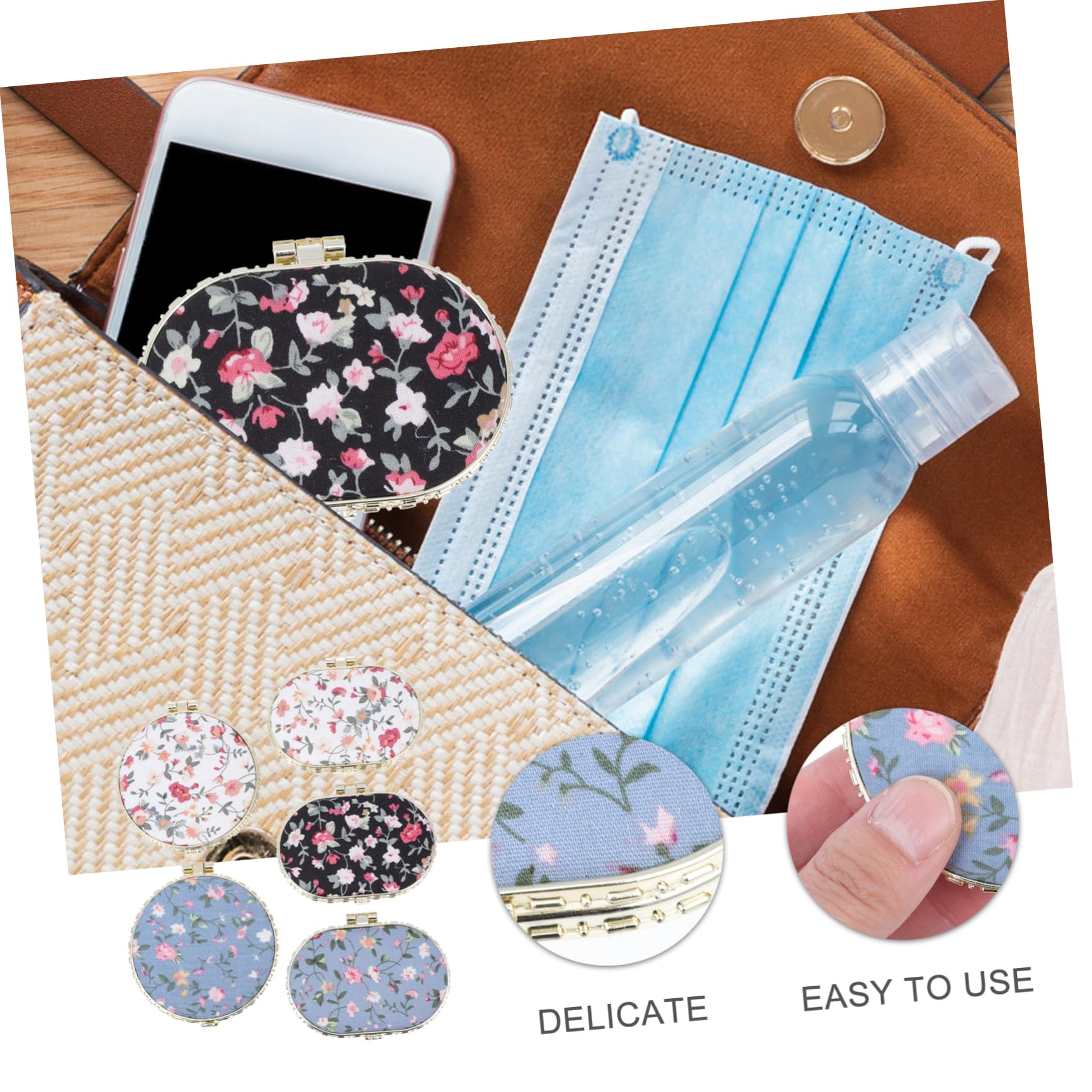VICASKY 2 Set Specchietto Makeup Portatile Con Design Doppio Per Include E Ovali Vari 5 Pezzi * 2