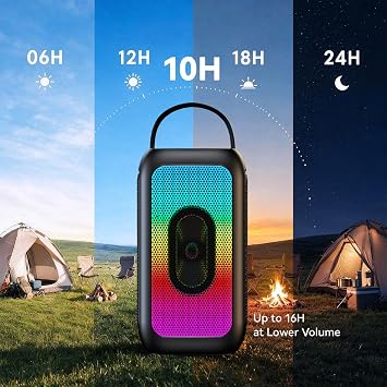 Bobtot Portable Bluetooth Speaker with a Wireless Mic, Black