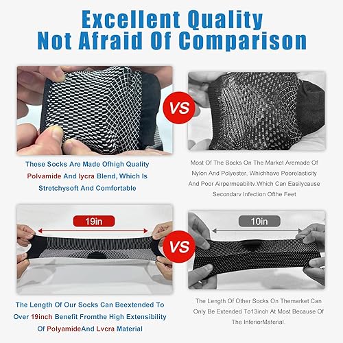 Miniatura 6 de Calcetines de neuropatía, manga de compresión de tobillo, calcetines de compresión para aliviar la calma, 20-30 mmHg, manga de soporte de tobillo