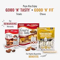 Vista 12 de Good 'n' Fun Masticables de triple sabor para perros grandes, dale a tu perro masticables de larga duración hechos con piel de res, pollo y sabor
