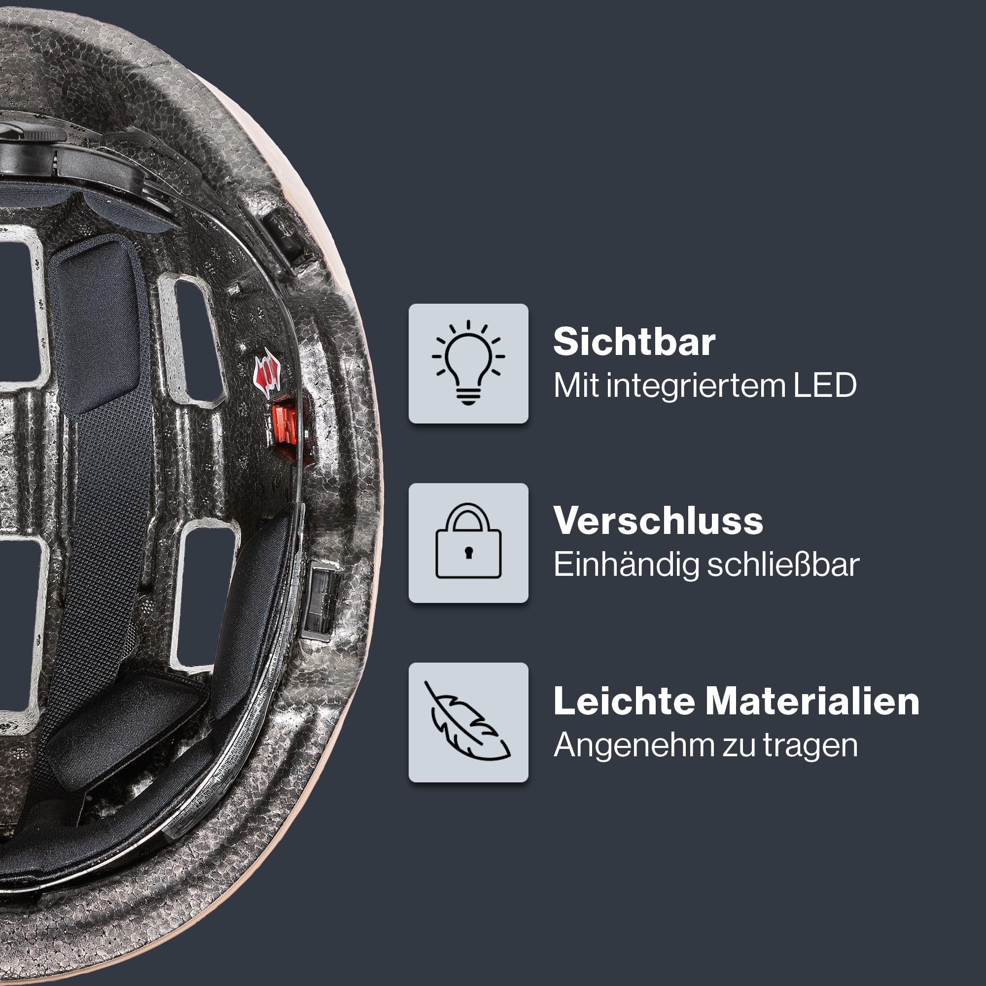 uvex City 4 - Leichter City-Helm für Damen und Herren - individuelle Größenanpassung - inkl. LED-Licht
