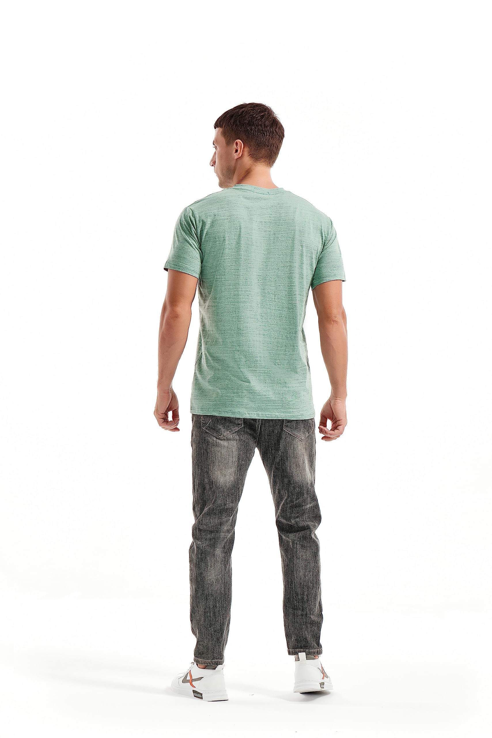KLIEGOU Camisetas con cuello en V para hombre, estilo casual, ajustadas, elásticas, para hombre