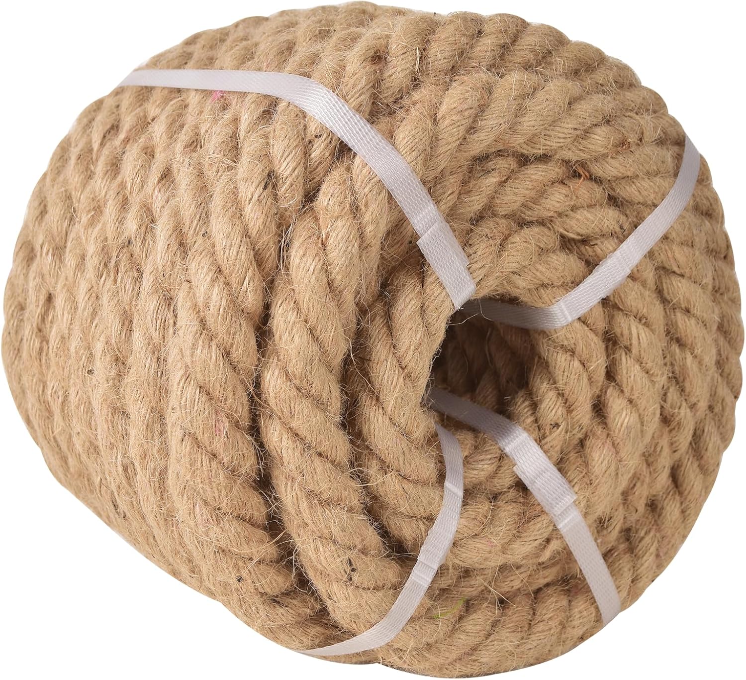 Natural 30 mm Hemp Rope 6/5 Inch 50 ft Twisted Manila Rope Heavy Duty Thick Jute Rope for Swing Bed, Railing, Crafts, Docks, Tug of War, Decorating, Nautical, Landscaping, Hammock(30mm,15m)