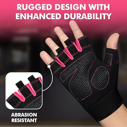 Miniatura 2 de Guantes de gimnasio para levantamiento de pesas, guantes de entrenamiento con protección completa de la palma, guantes de fitness transpirables para