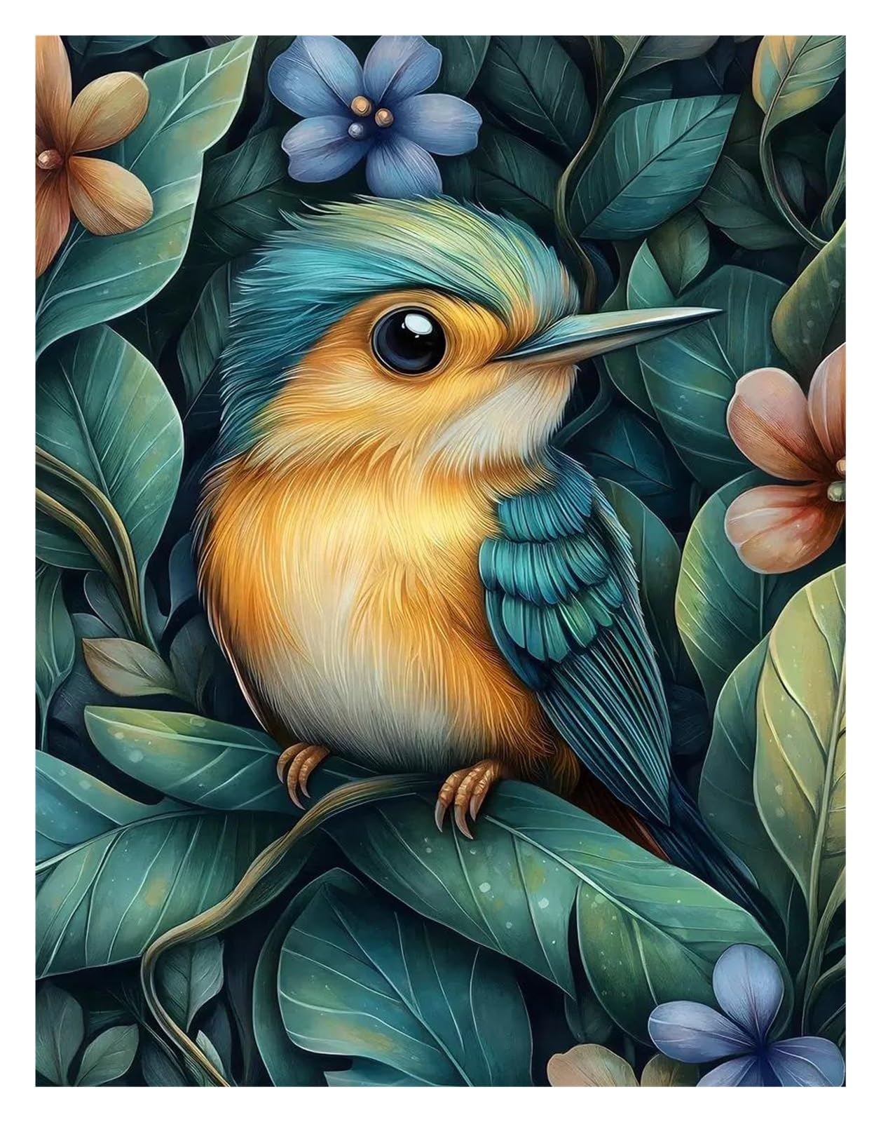 Xenite C Wall Art Anvas Prints Ute Baby Animals In Leaves Posters Prints Vibrant Baby Owl Hedgehog Frog Nature Anvas Painting Wall Picture Home Bedroom Decor(,30X40cm)