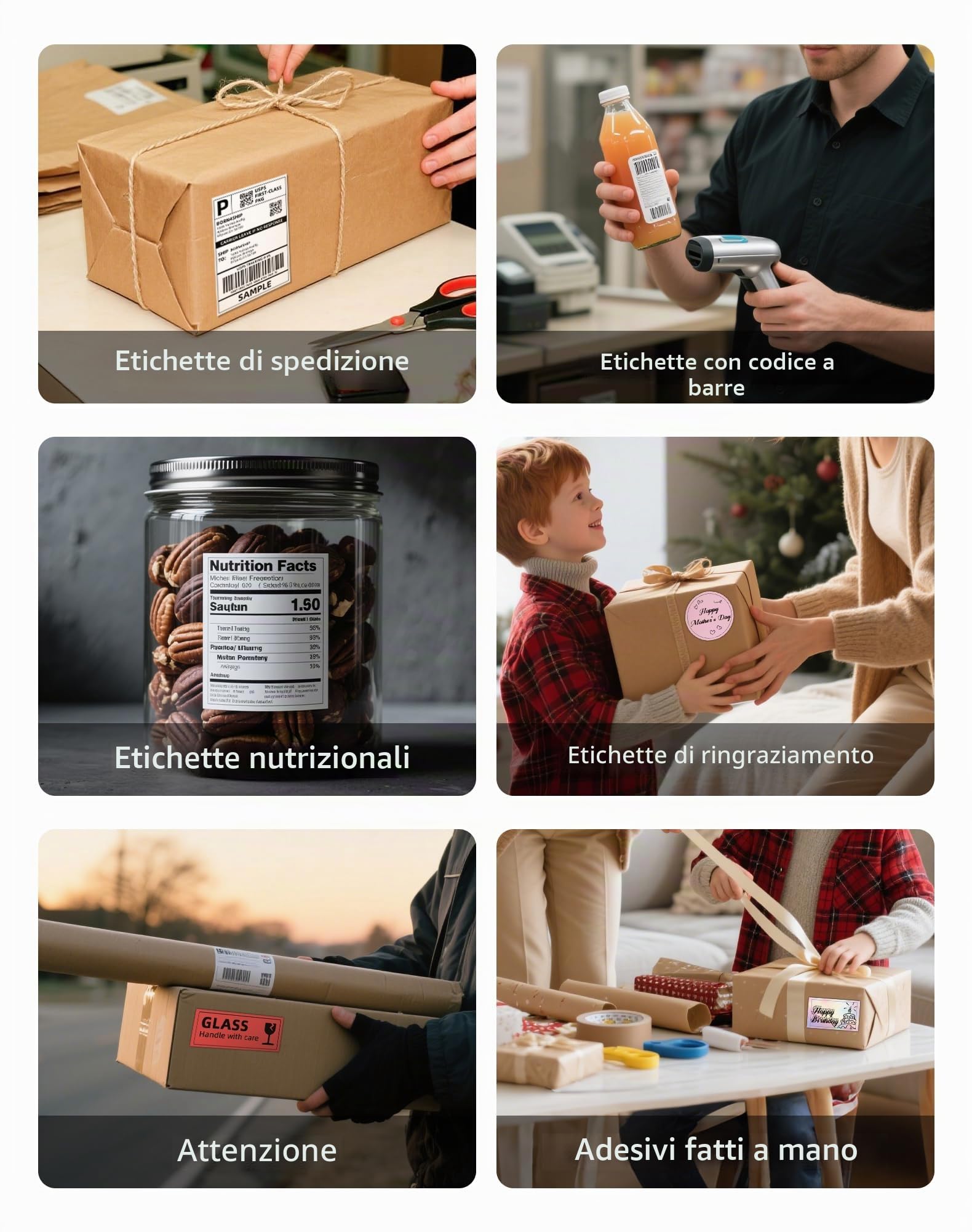 Stampante per Etichette Bluetooth, Stampante per Etichette di Spedizione, 4 x 6 Stampante Termica Stampante Etichette Label Printer Macchina Compatibile con Etsy,DPD, Ups, Otto, DHL