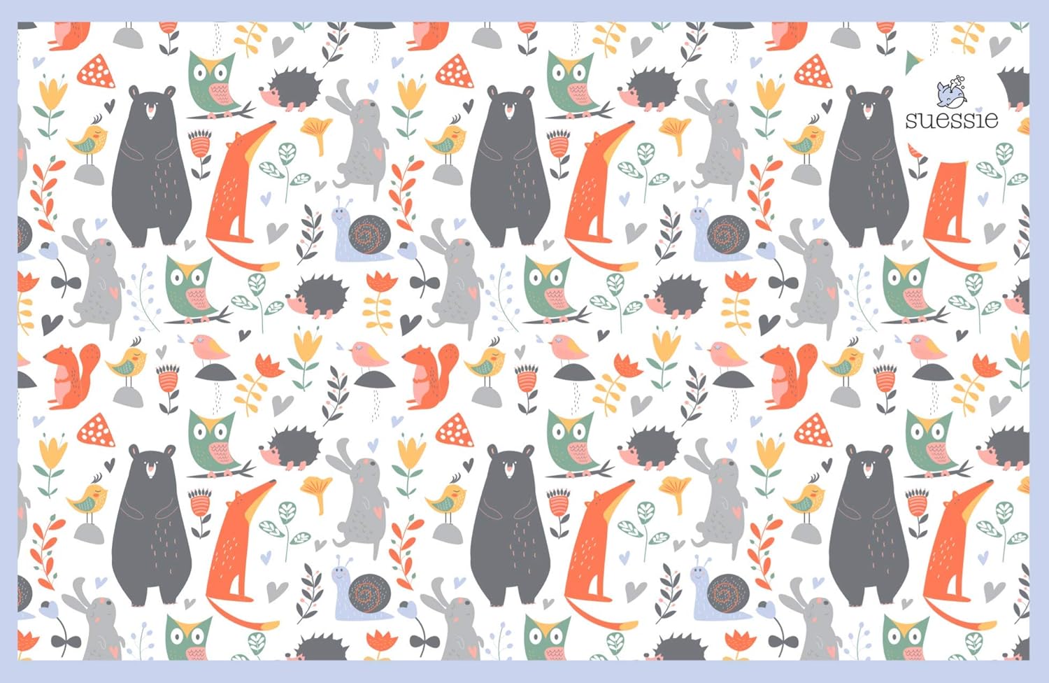 Suessie Disposable Placemats for Baby, Forest Animals (60 Count)