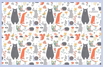 Suessie Disposable Placemats for Baby, Forest Animals 60 Count