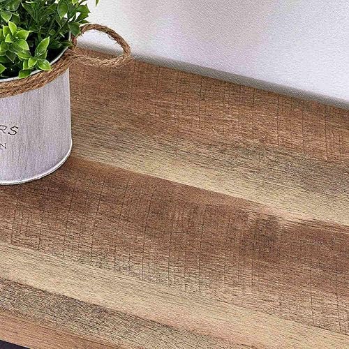 Miniatura 3 de FATORRI Estantería pequeña y mesa consola industrial (roble rústico)