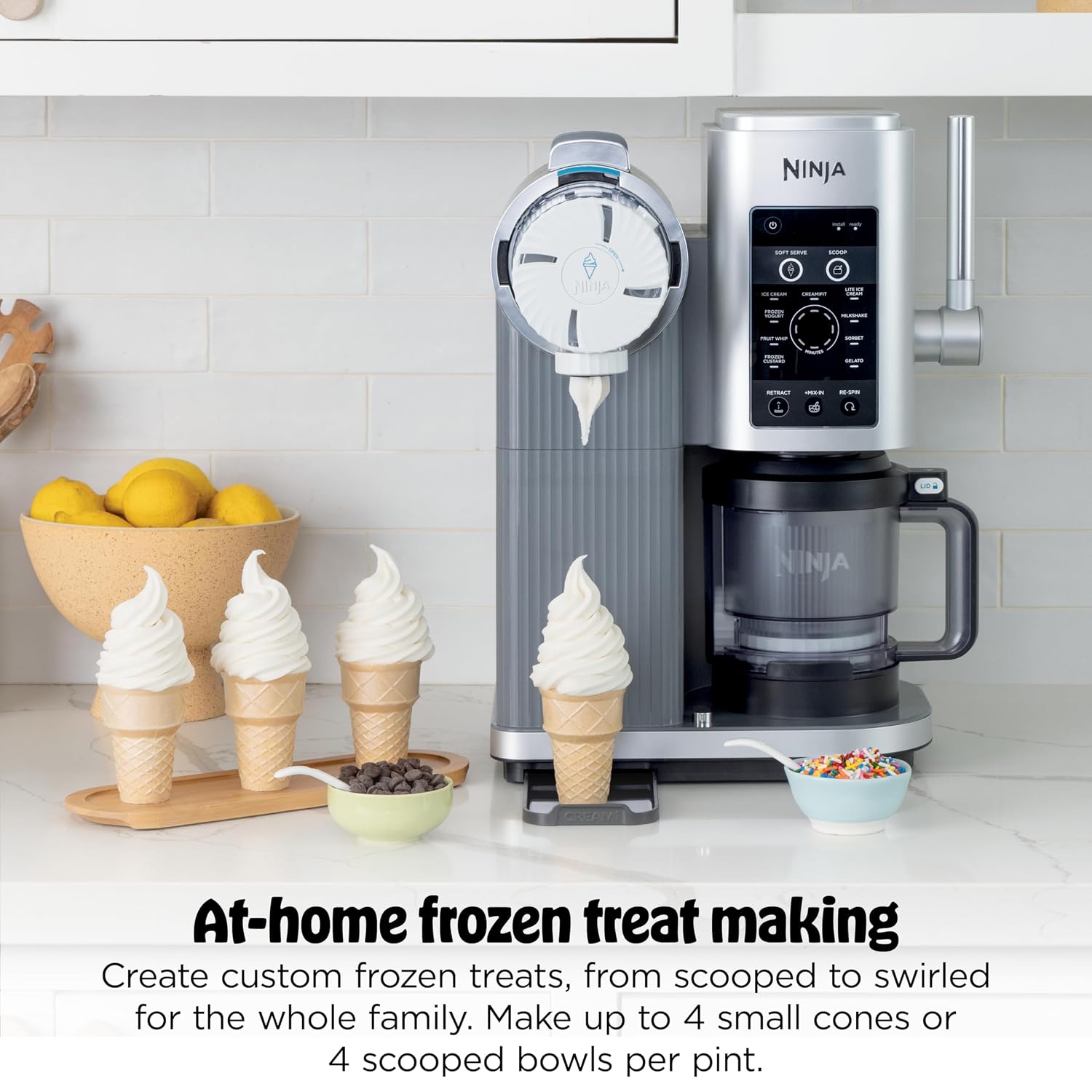 Ninja CREAMi Scoop & Swirl Ice Cream and Soft Serve Maker, Sorbet, Milkshake, Frozen Yogurt, Low Calories Program & More, 13-in-1, Soft Serve Handle & (2) CREAMi 2-in-1 16oz Pints, NC701, view 14