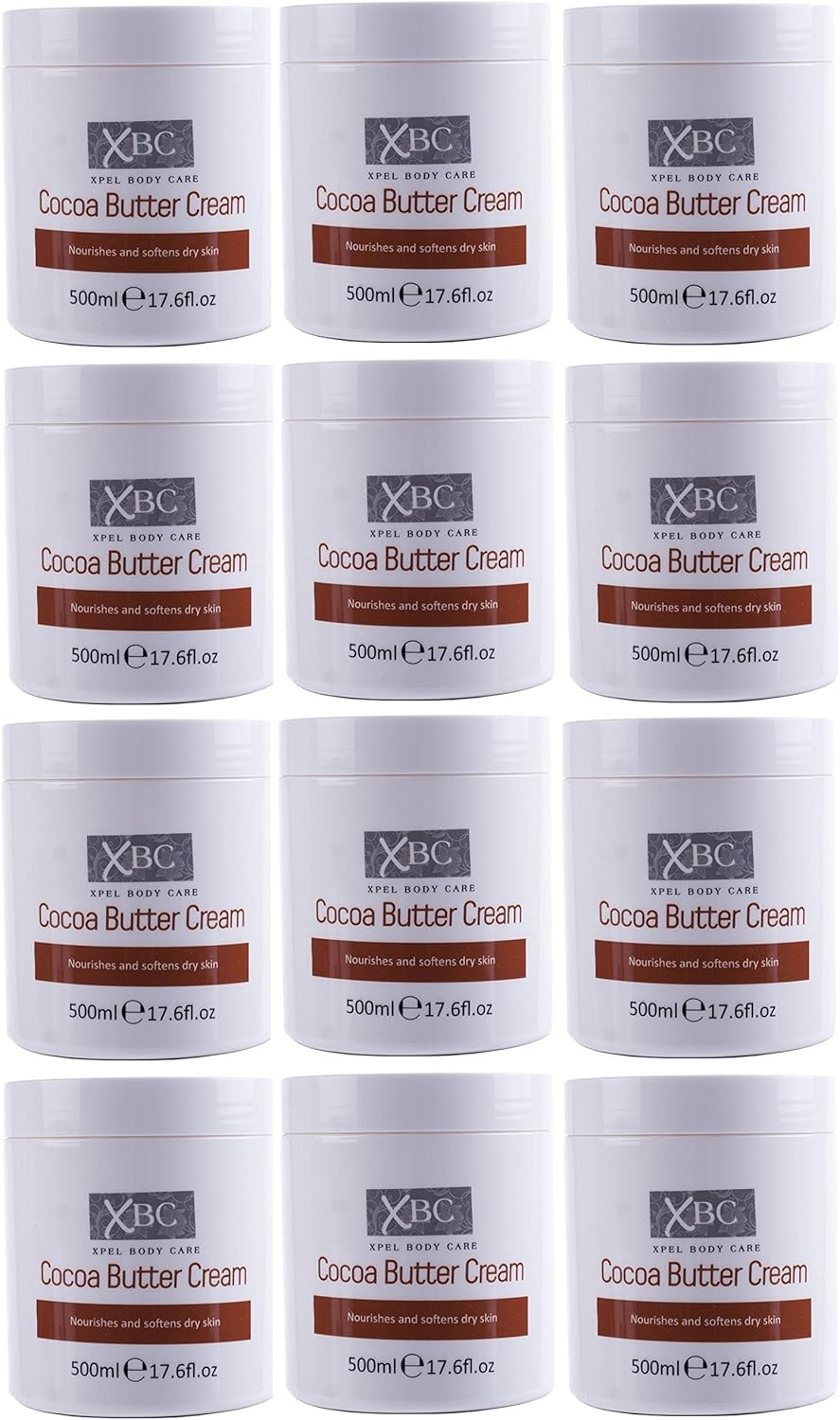 XBC Cocoa Butter Cream Jar 500ml Pack of 12 Amazon.co.uk Beauty