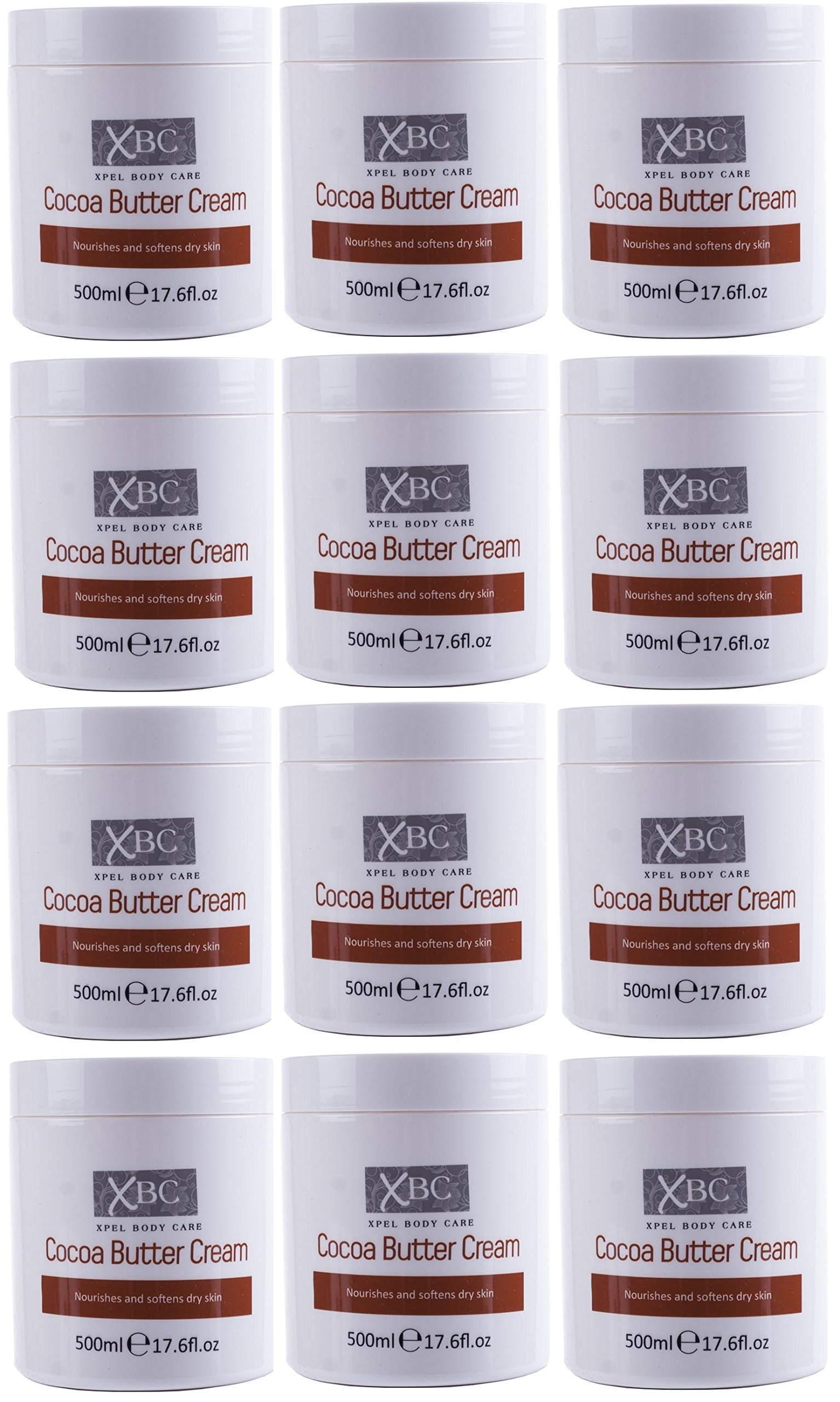 XBC Cocoa Butter Cream Jar 500ml Pack of 12 Amazon.co.uk Beauty
