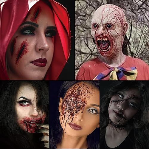 Miniatura 4 de Sangre coagulada de Halloween, 2.12 onzas (2.12 oz), gel de sangre falsa con esponja negra de punteado, sangre adhesiva para escenario de