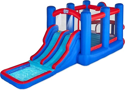 Sunny  Fun Tobogán acuático inflable Ultra Slip N Bounce House Park  Resistente para la diversión al aire libre  Pared de escalada toboganes pozo de