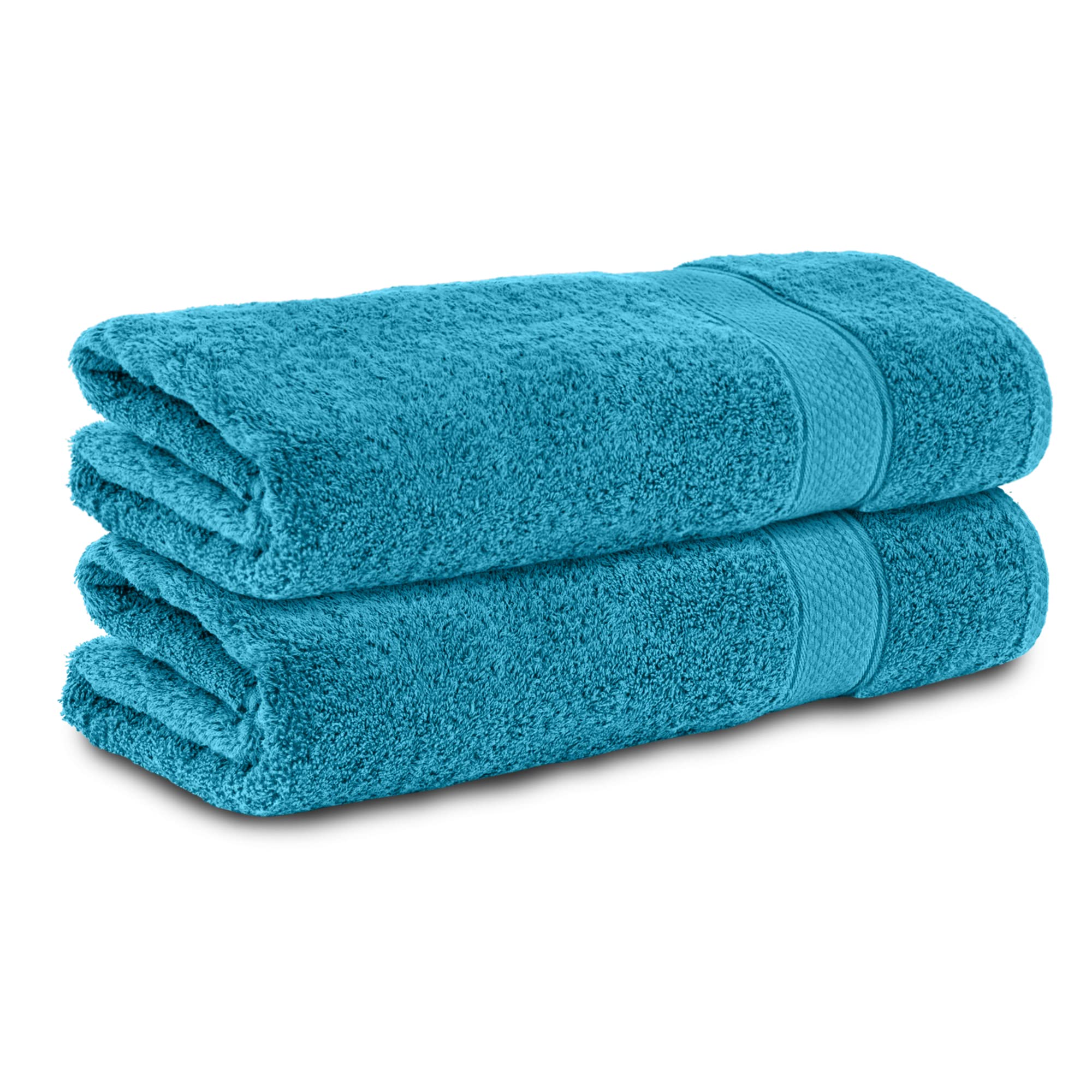 Komfortec Set of 2 Shower Towels, 70 x 140 cm,% 100 Cotton, Terry Towel, Soft, Absorbent, Turquoise