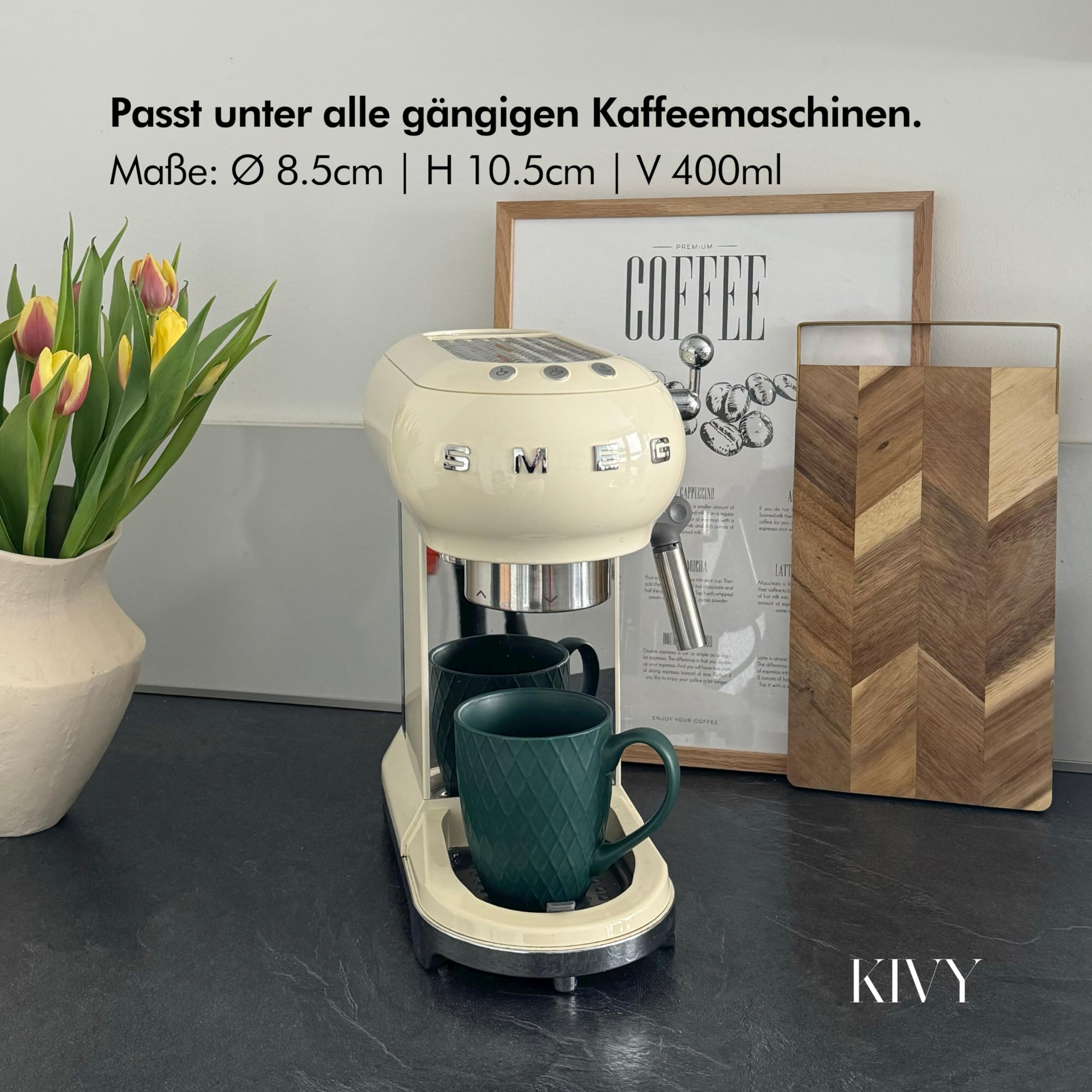 KIVY Tassen Set 6er x 400ml - Große Kaffeetassen Set 6er - Kaffeetasse groß - Teetassen Set - Kaffee Tassen Sets - Kaffeebecher Keramik Becher Bunt - Bechersets - Kaffeepott Modern - Kaffeehäferl