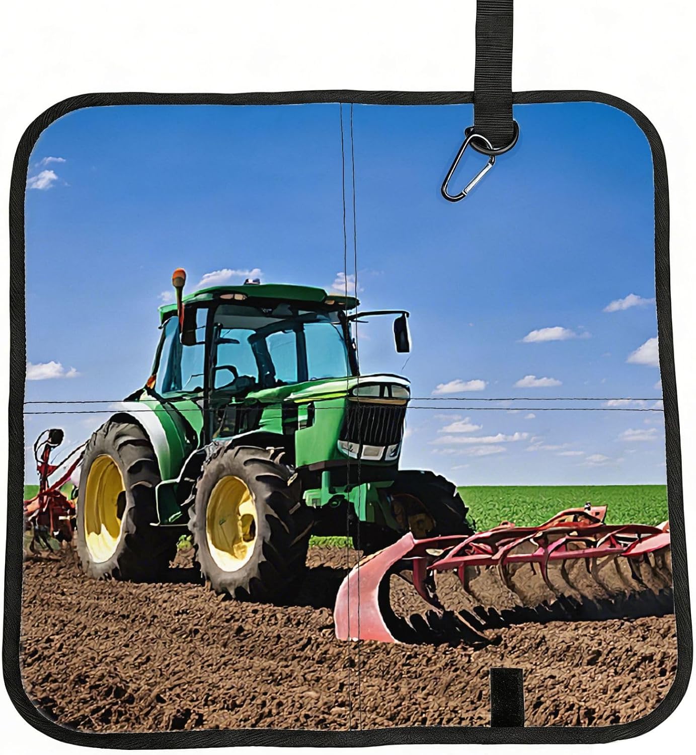 (Tractor Farm) Sitting Pad Foldable Seat Cushion Lightweight Camping Seat Mat with Hook for Outdoor Hiking Picnic Camping