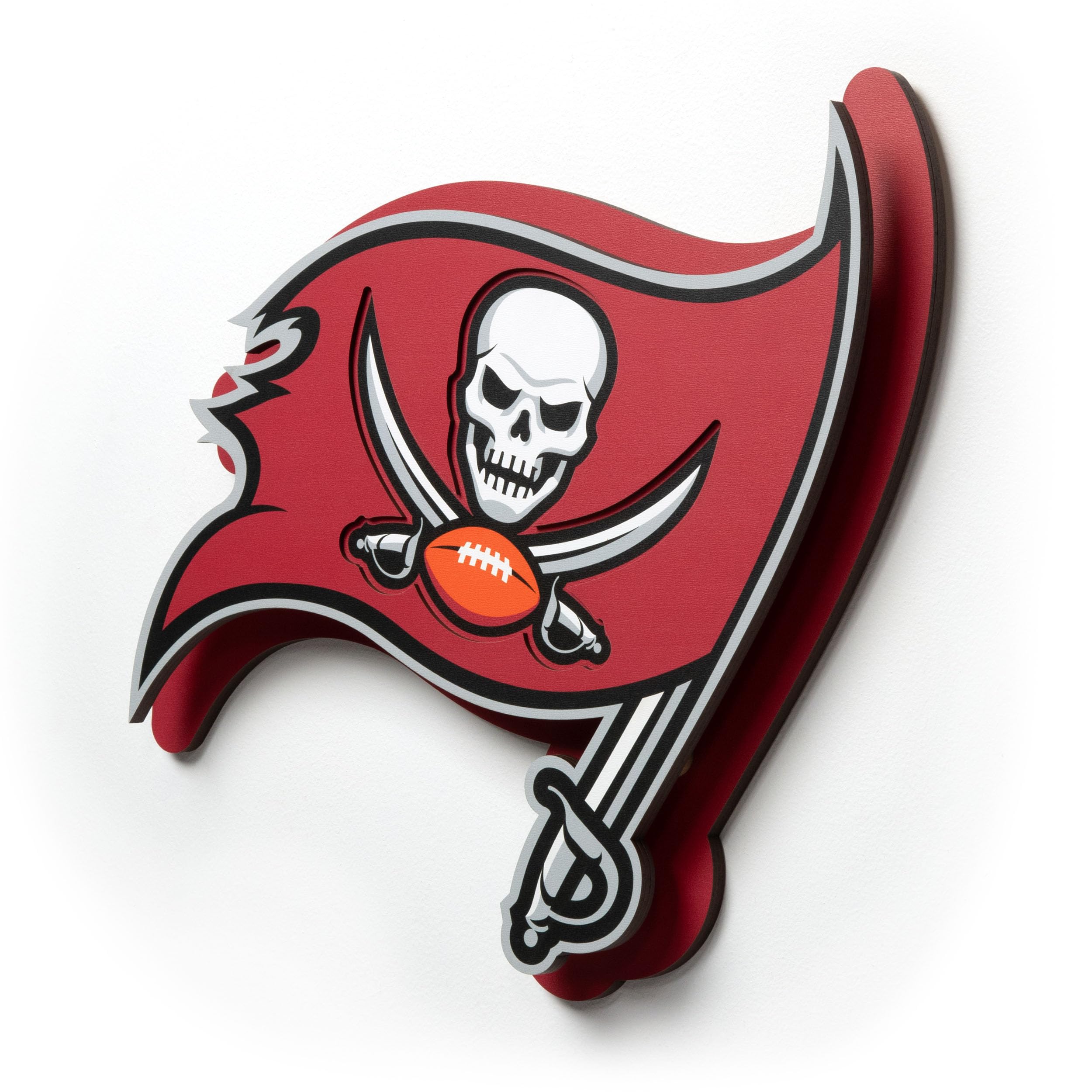 YouTheFan NFL Tampa Bay Buccaneers 3D Die-Cut Wall Art, precision-crafted and laser-cut in the exact shape of your team’s logo, multiple layers, ready-to-hang and officially licensed