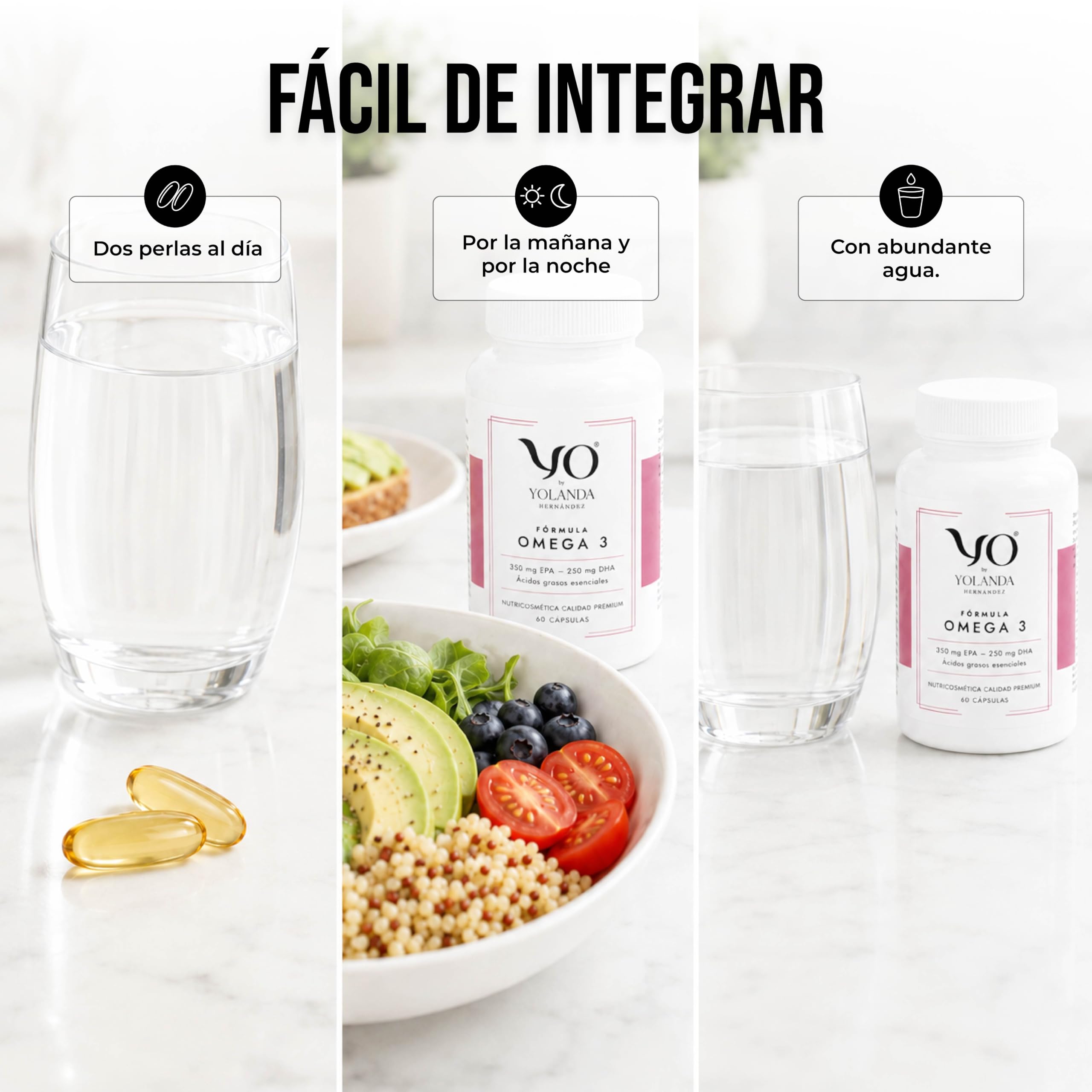 YO Fórmula Omega 3 | Alta Concentración 80% con 350mg EPA y 250mg DHA | Aceite Pescado Vitamina E más Sello IFOS |60 Cápsulas de Alta Biodisponibilidad