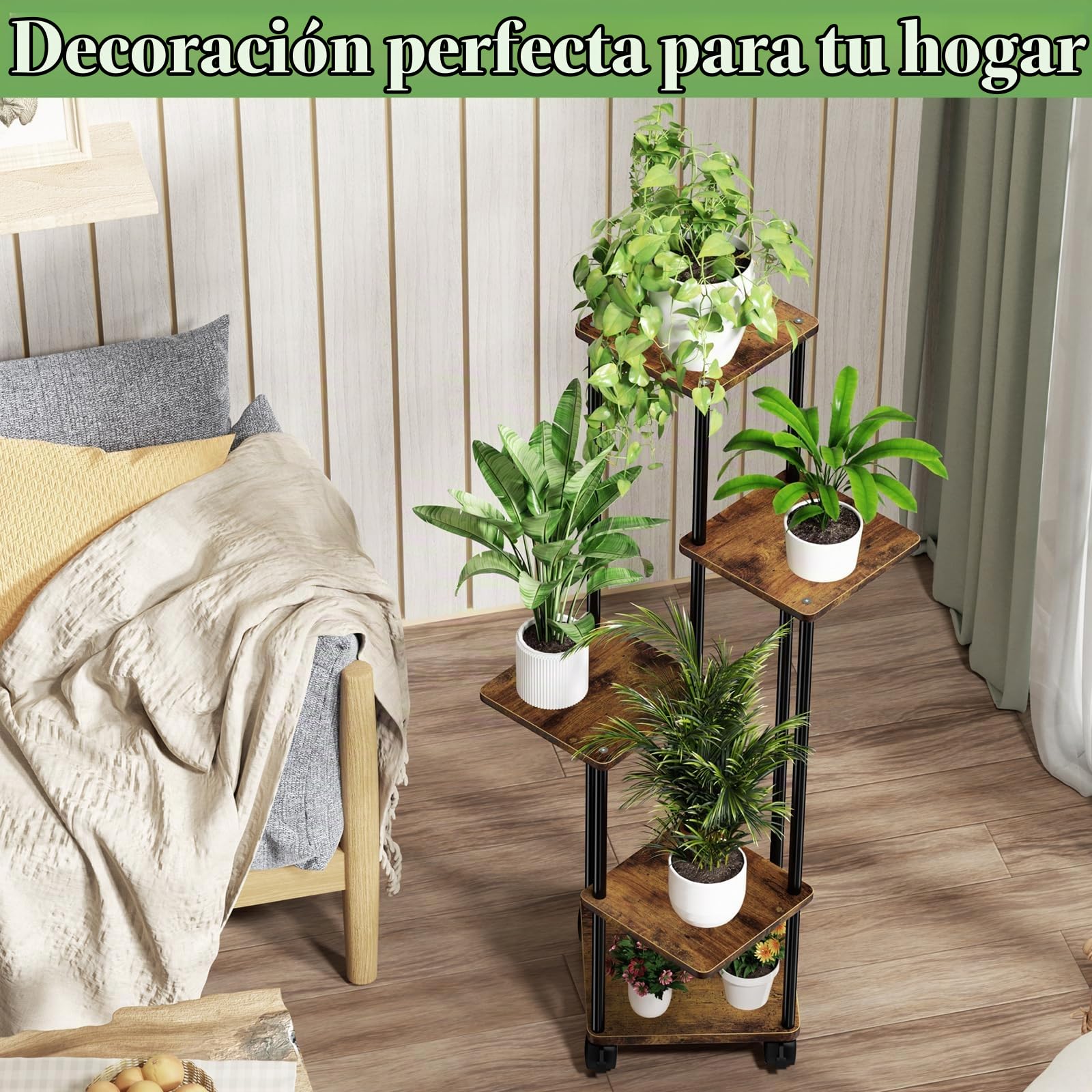 Soporte Plantas Interior De 5 Niveles, Estanteria Plantas